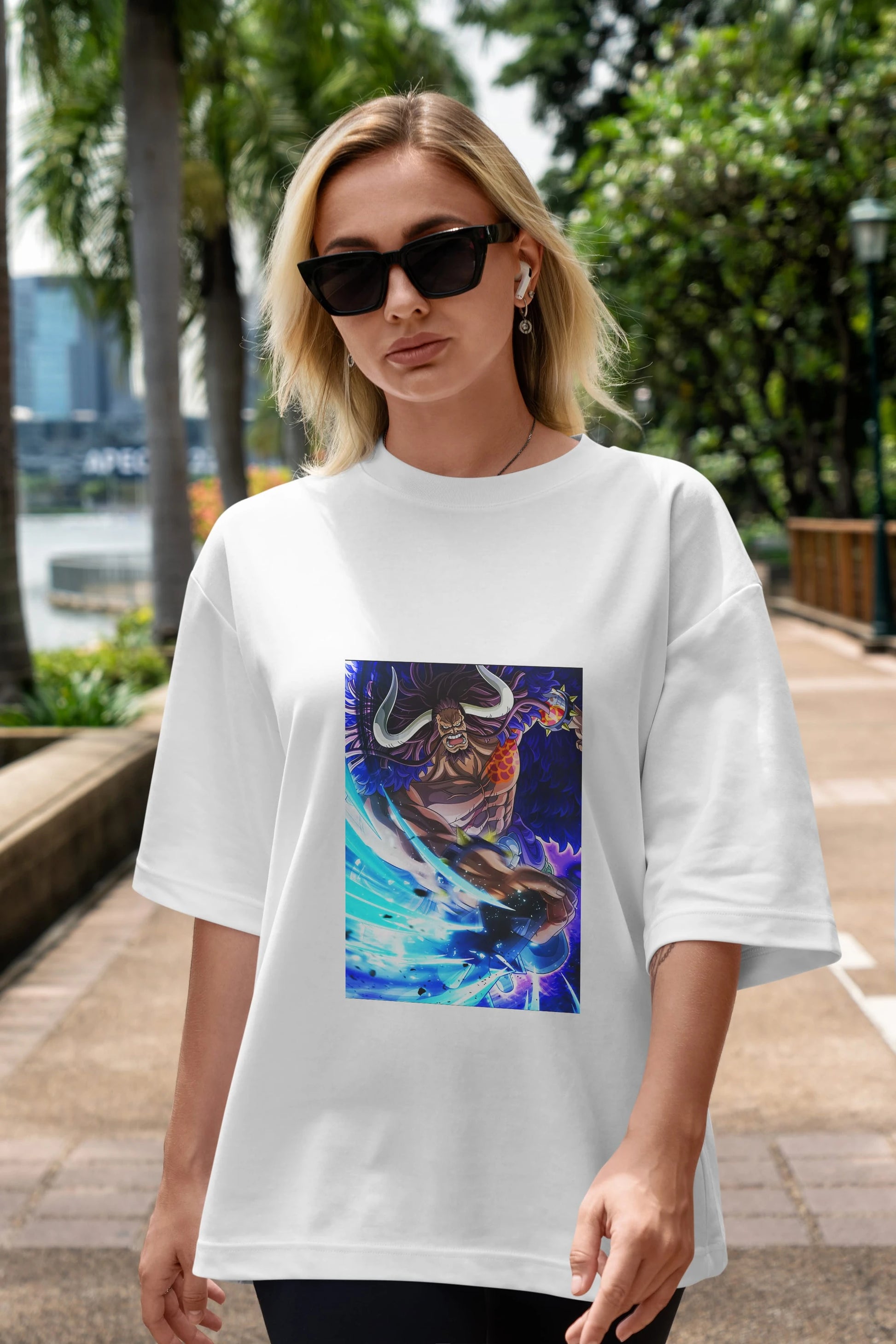 Kaido 2 Anime Ön Baskılı Oversize t-shirt Erkek Kadın Unisex
