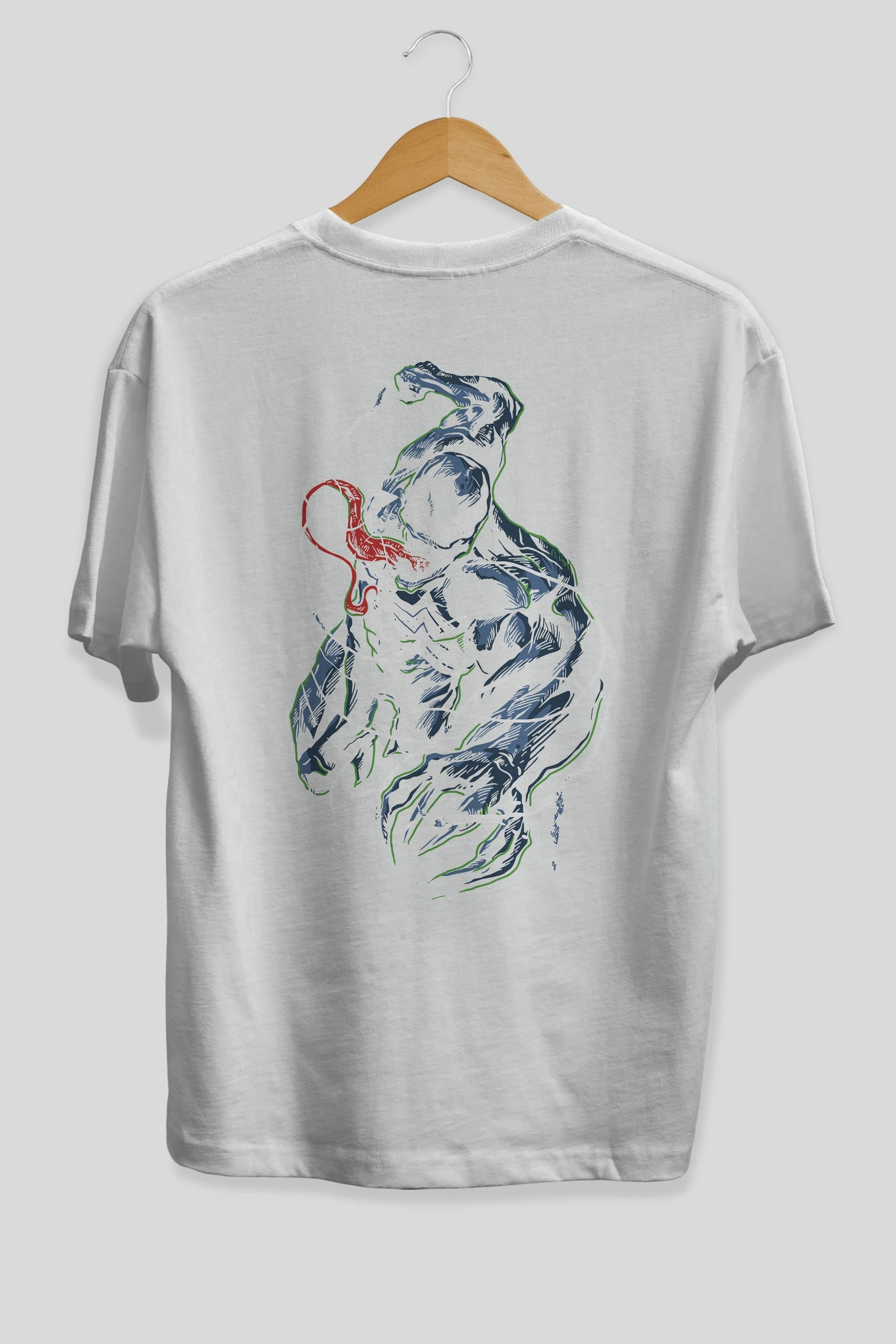 Venom (5) Arka Baskılı Oversize t-shirt Erkek Kadın Unisex %100 Pamuk Bisiklet Yaka tişort