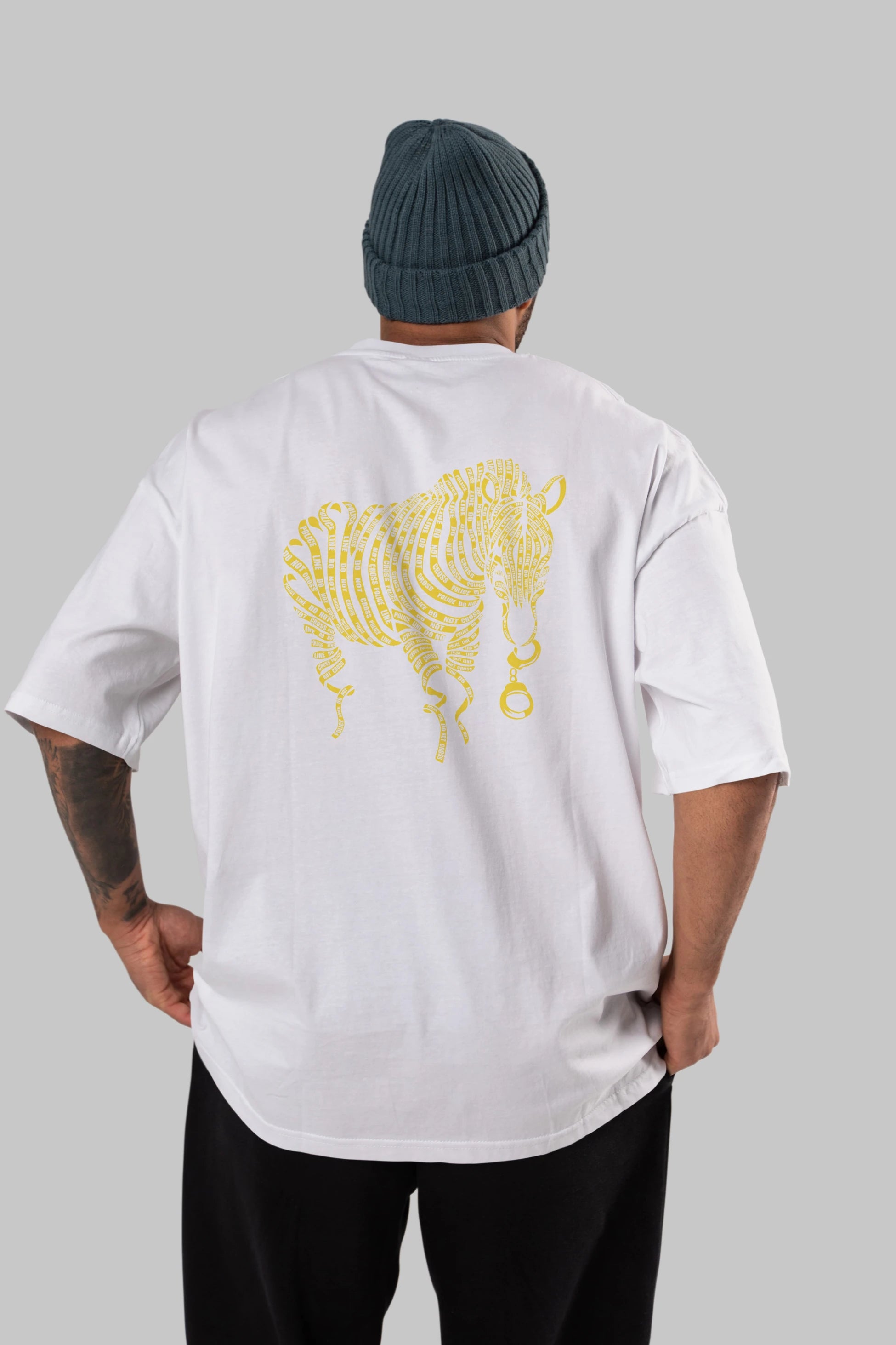 Nature of Crime Arka Baskılı Oversize t-shirt %100 pamuk Erkek Kadın Unisex