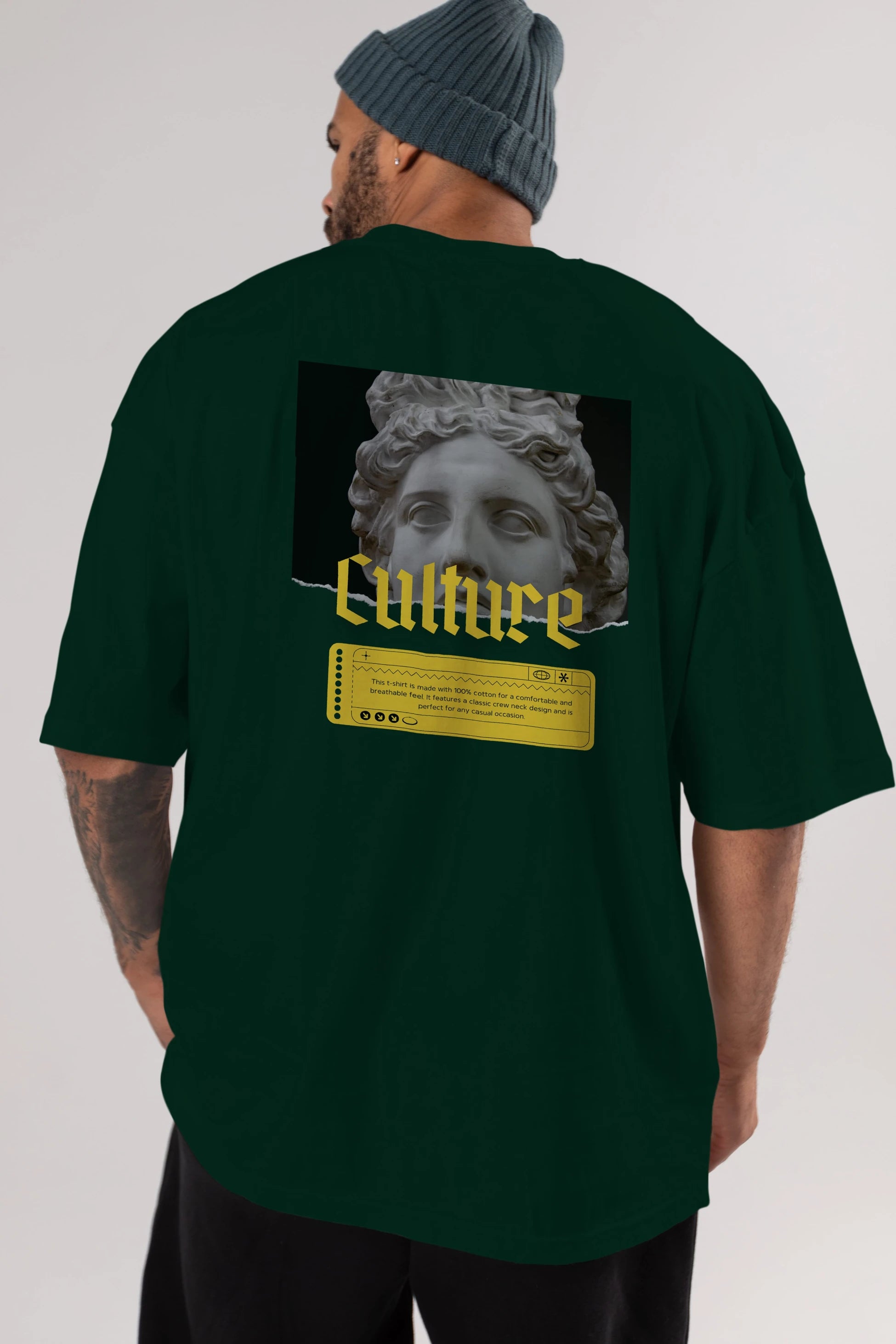 Culture Yazılı Arka Baskılı Oversize t-shirt Erkek Kadın Unisex