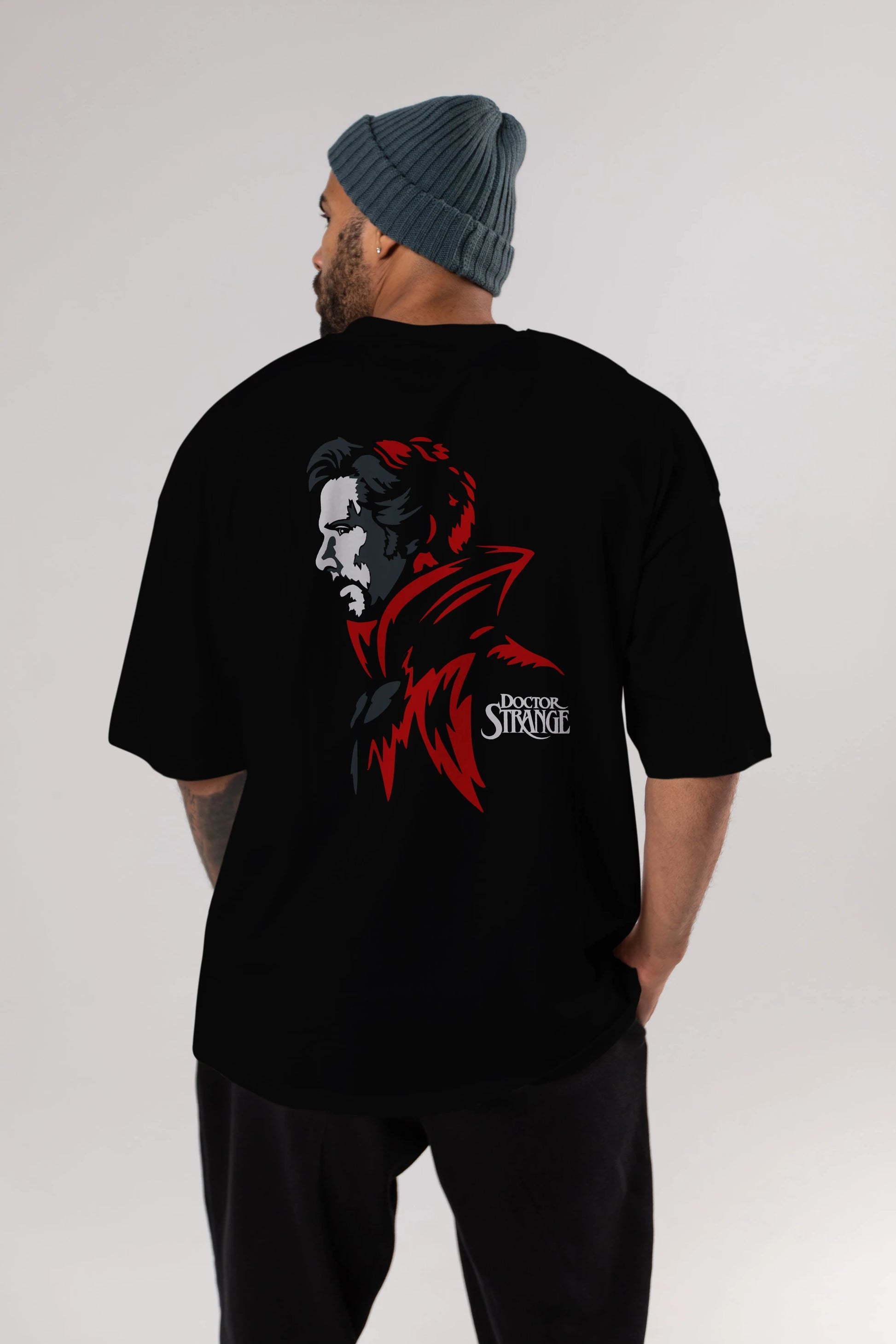 Doctor Strange (2) Arka Baskılı Oversize t-shirt Erkek Kadın Unisex %100 Pamuk Bisiklet Yaka tişort