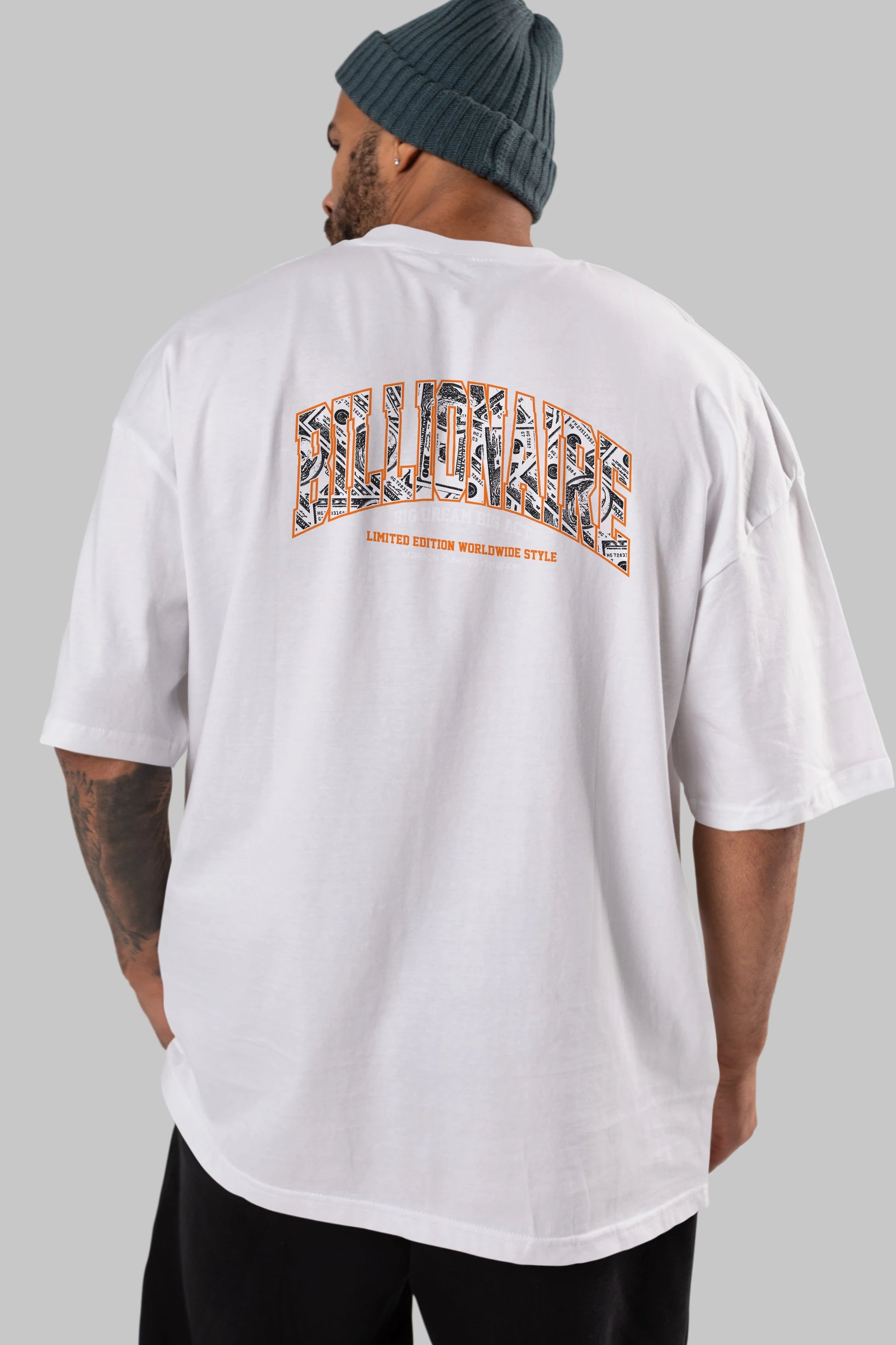 Billionaire Arka Baskılı Oversize t-shirt Erkek Kadın Unisex