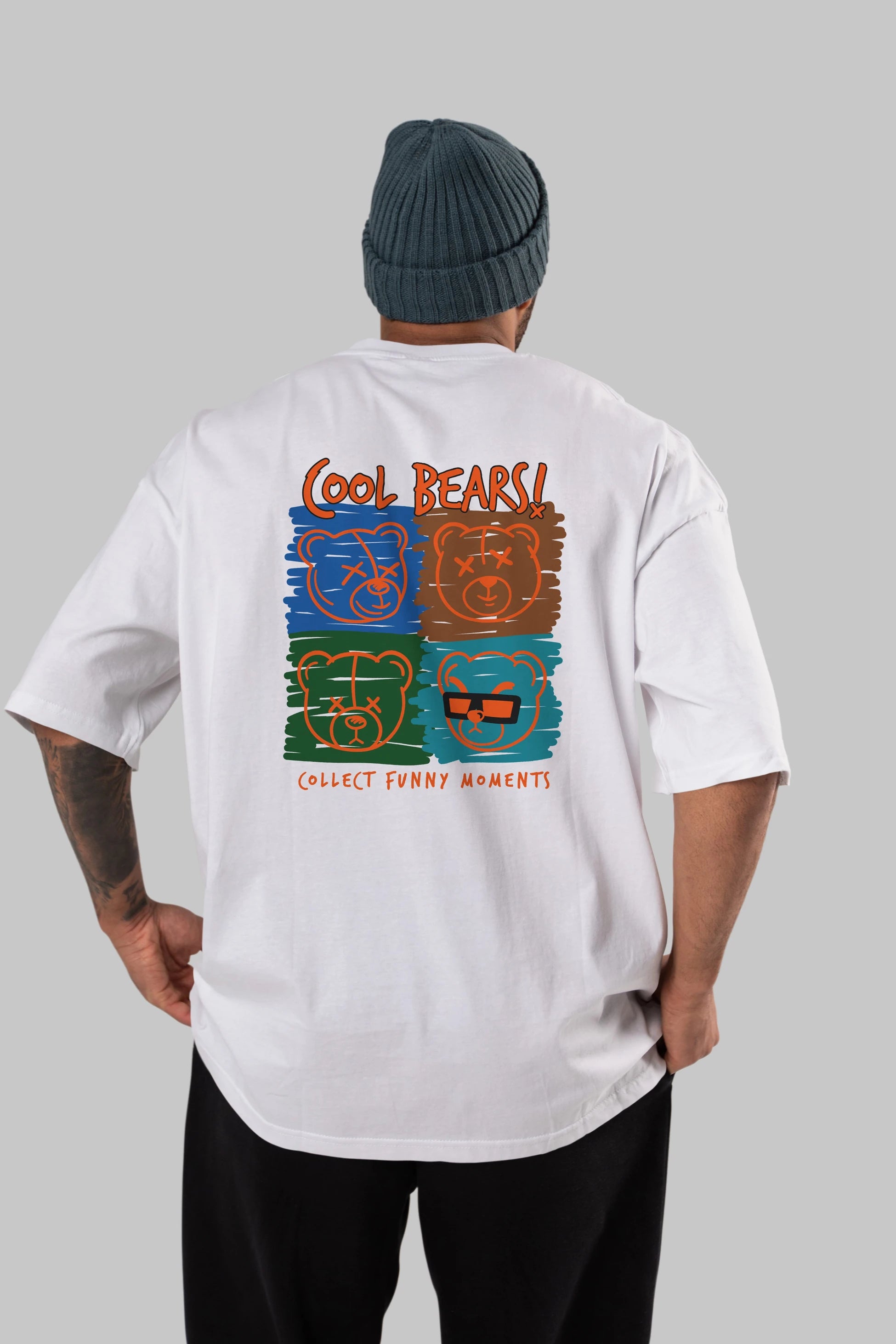 Cool Bears Arka Baskılı Oversize t-shirt Erkek Kadın Unisex
