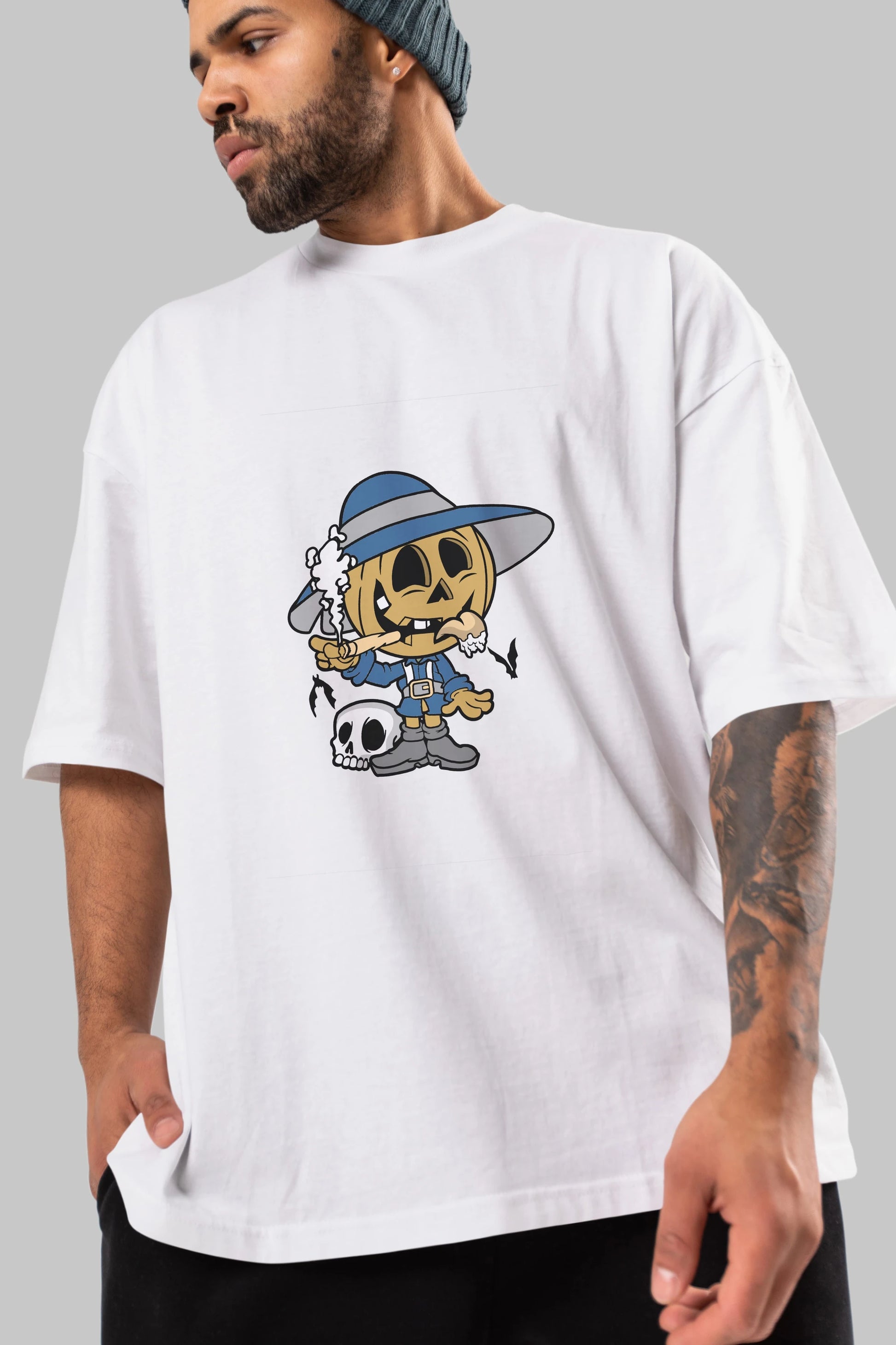 Halloween Kid Ön Baskılı Oversize t-shirt Erkek Kadın Unisex %100 Pamuk tişort