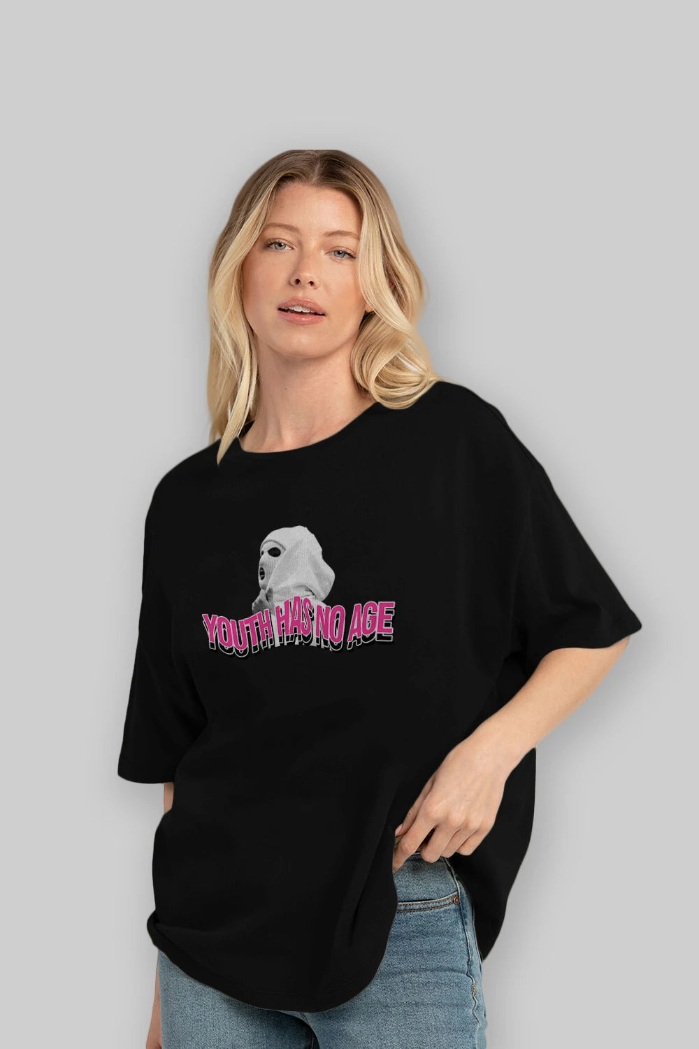 Youth Has No Age Ön Baskılı Oversize t-shirt Erkek Kadın Unisex