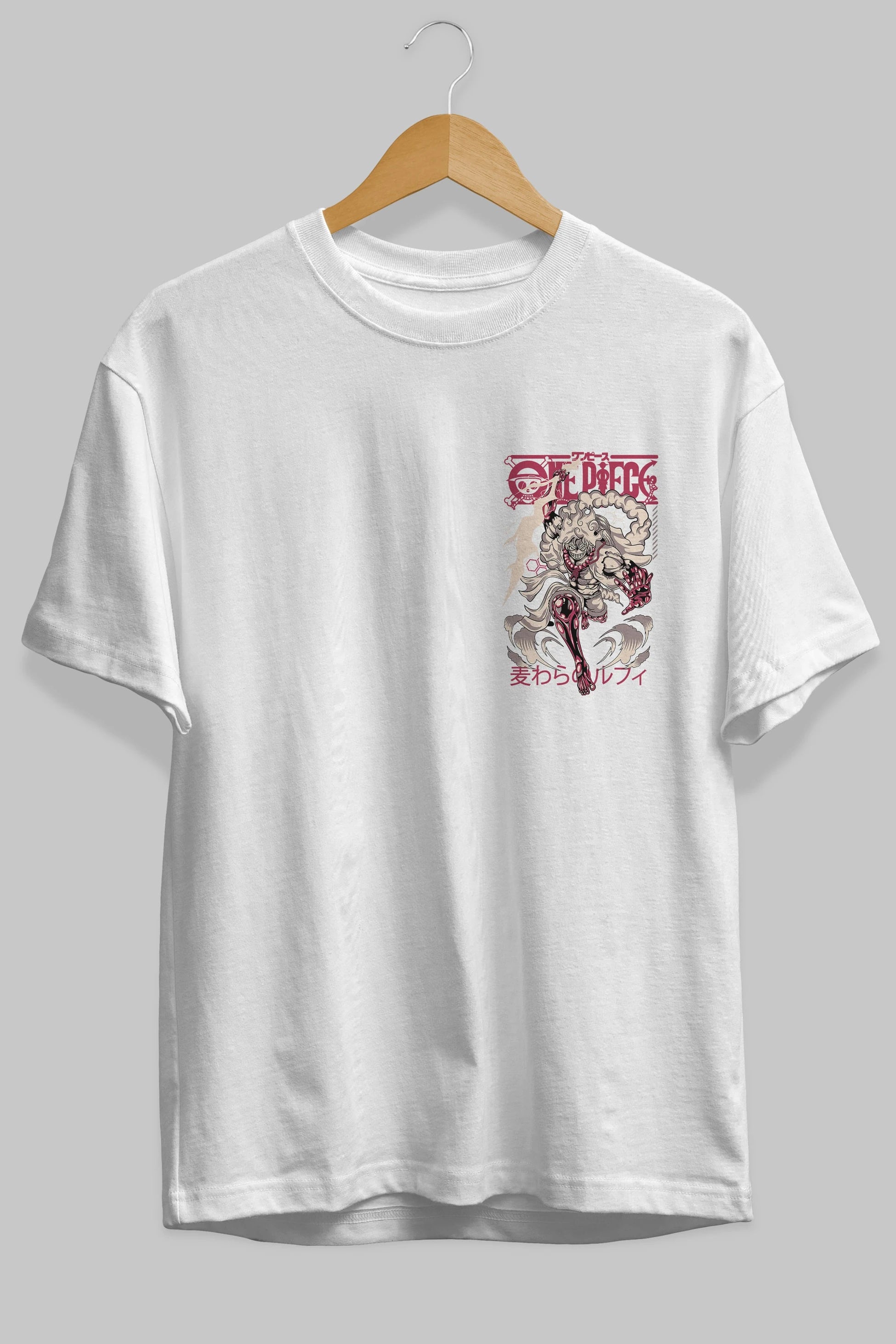 MONKEY D. LUFF-ONE PIECE 1 Ön Sol Baskılı Oversize t-shirt Erkek Kadın Unisex %100 Pamuk Bisiklet Yaka tişort