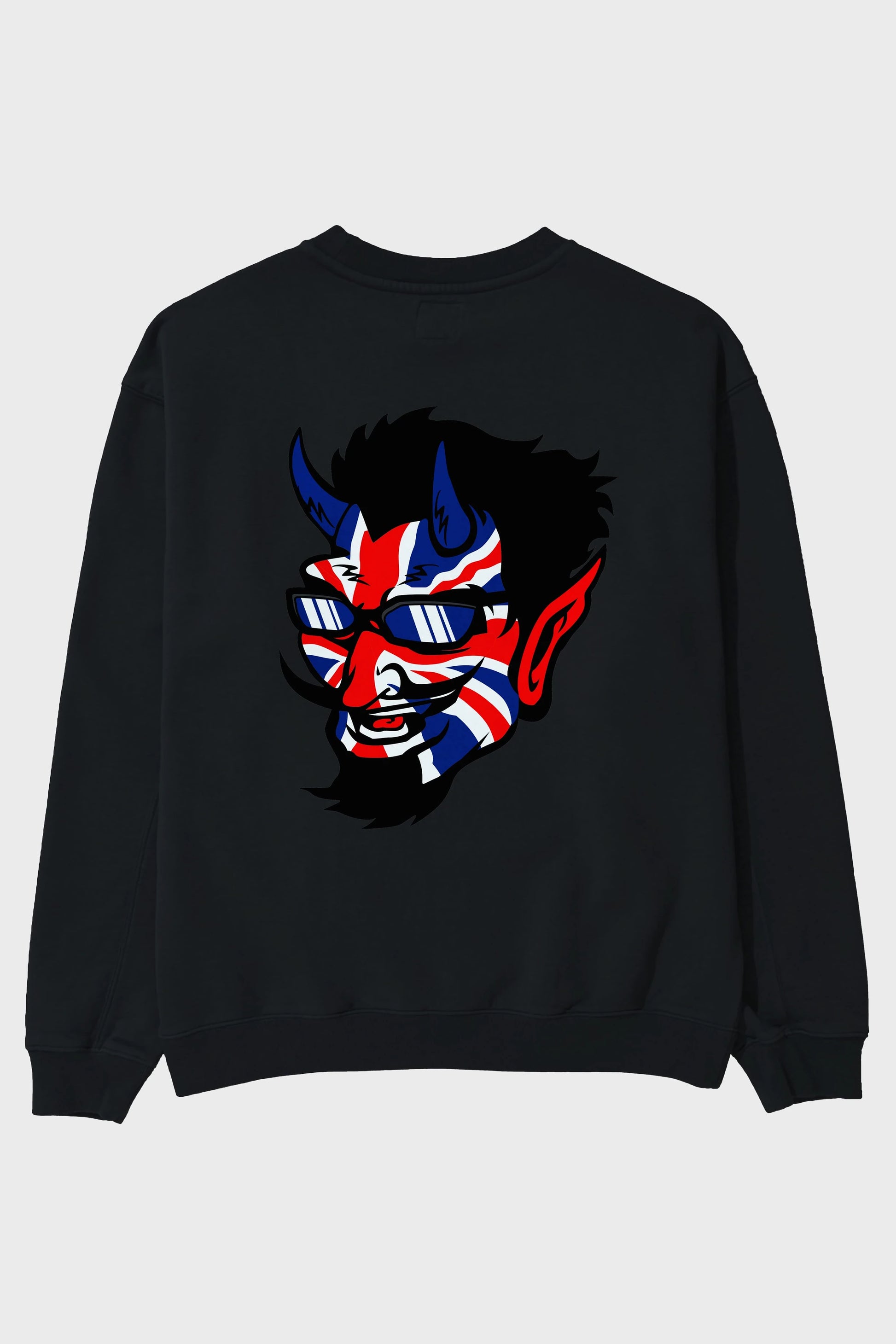 UK Devil Arka Baskılı Oversize Sweatshirt Erkek Kadın Unisex