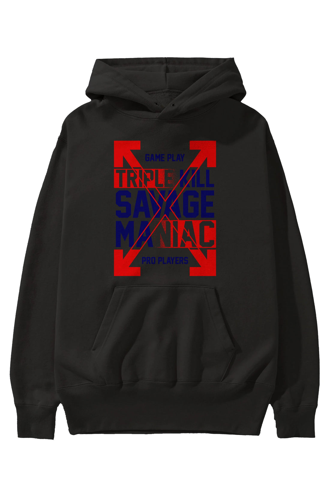 Kill Savage Ön Baskılı Hoodie Oversize Kapüşonlu Sweatshirt Erkek Kadın Unisex