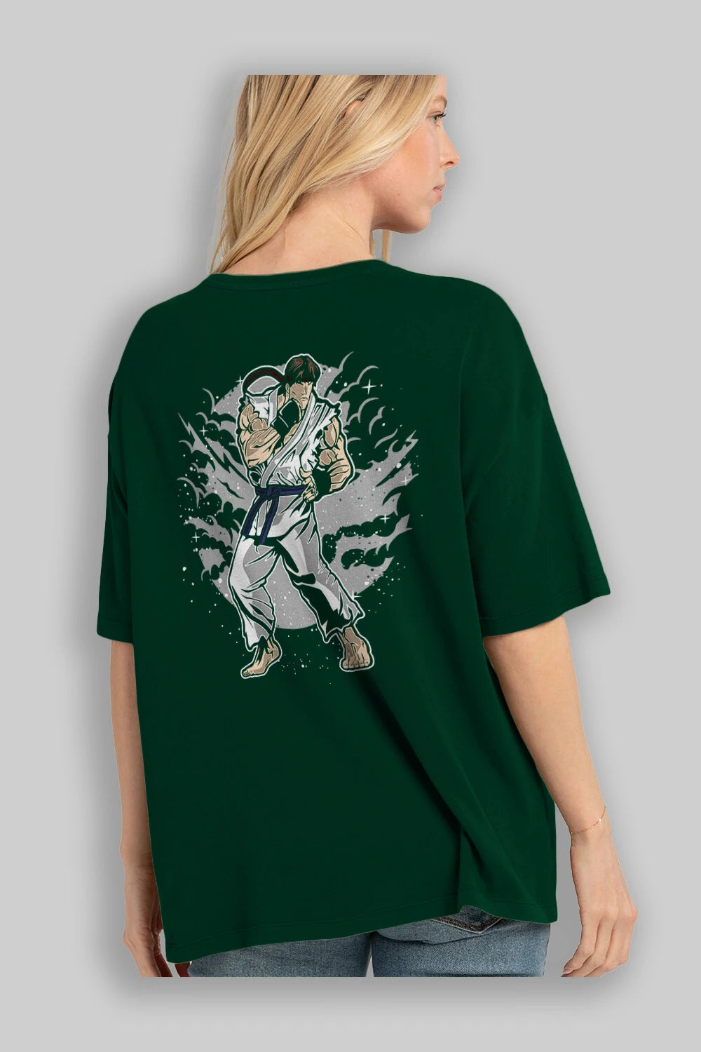 RYU Arka Baskılı Oversize t-shirt Erkek Kadın Unisex %100 Pamuk