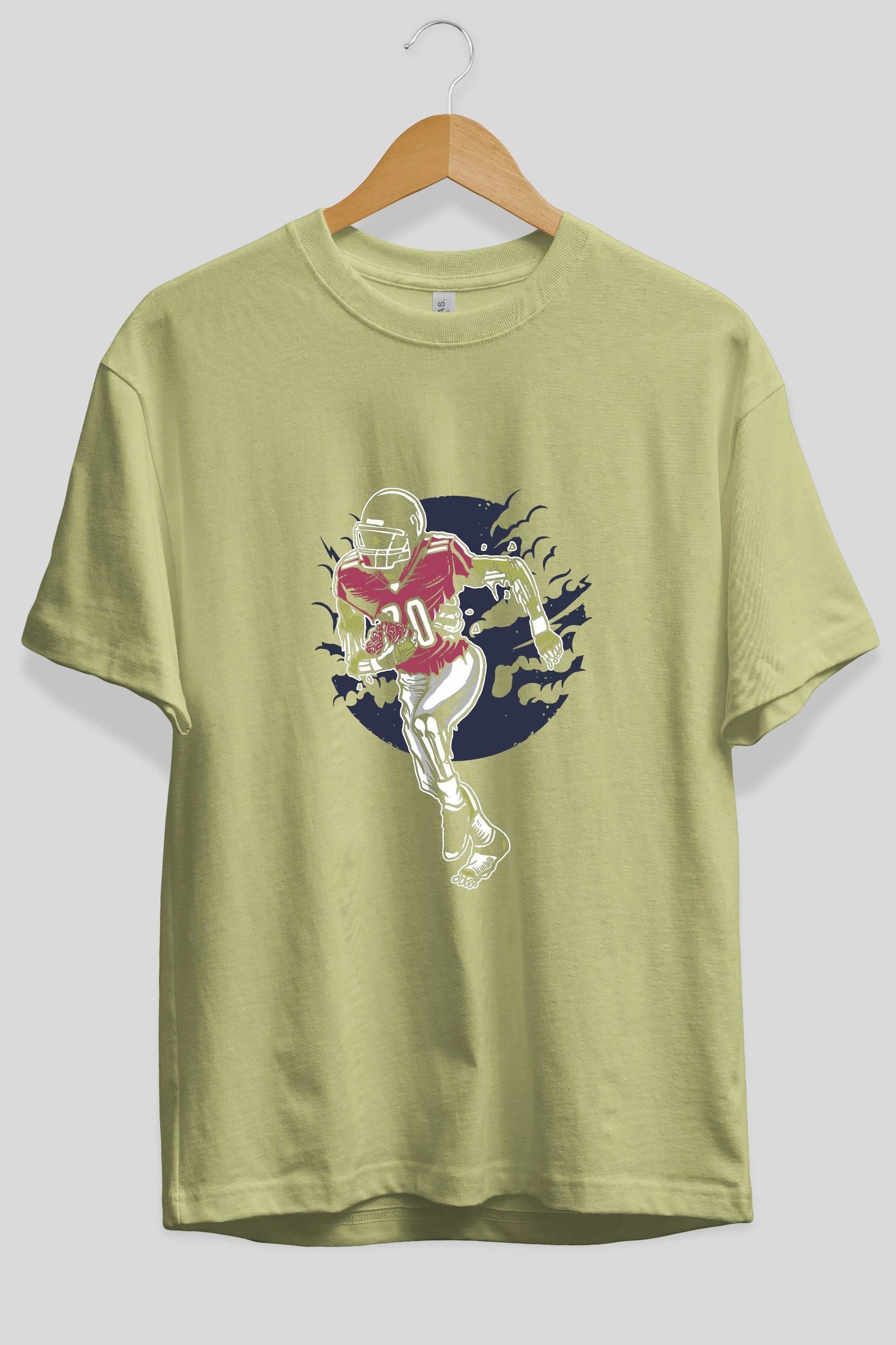 Zombie Football Ön Baskılı Oversize t-shirt Erkek Kadın Unisex %100 Pamuk tişort