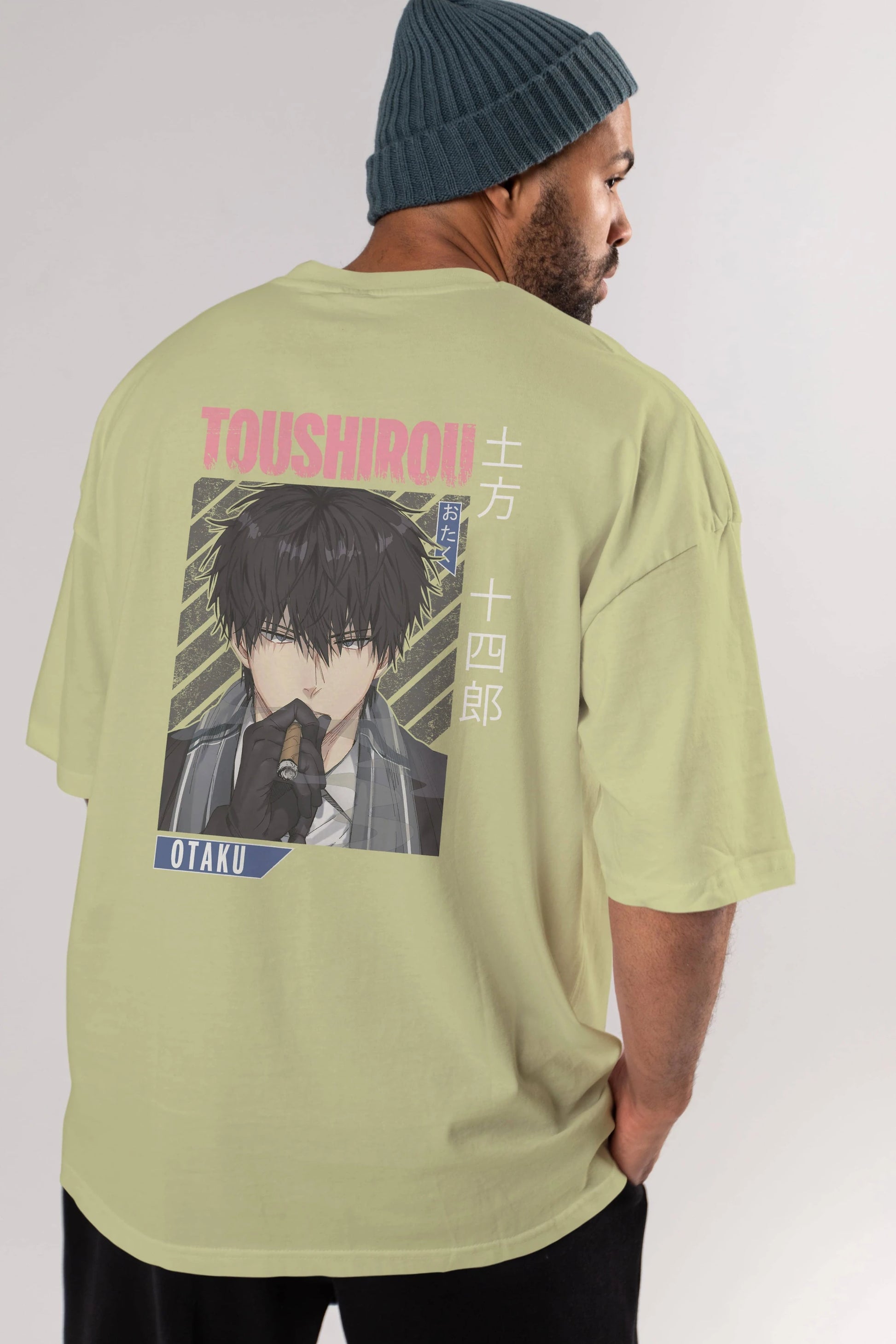 Toushirou Hijikata 2 Anime Arka Baskılı Oversize t-shirt Erkek Kadın Unisex