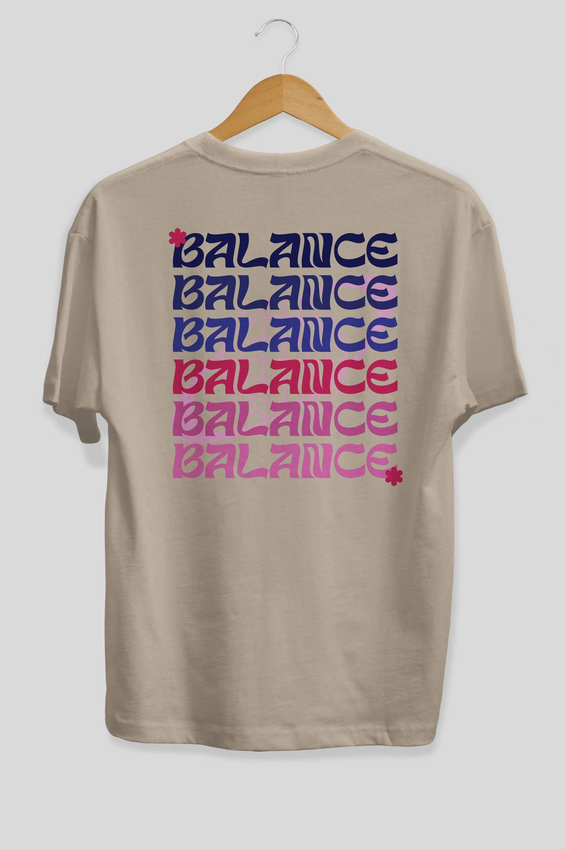 Balance Yazılı Arka Baskılı Oversize t-shirt Erkek Kadın Unisex