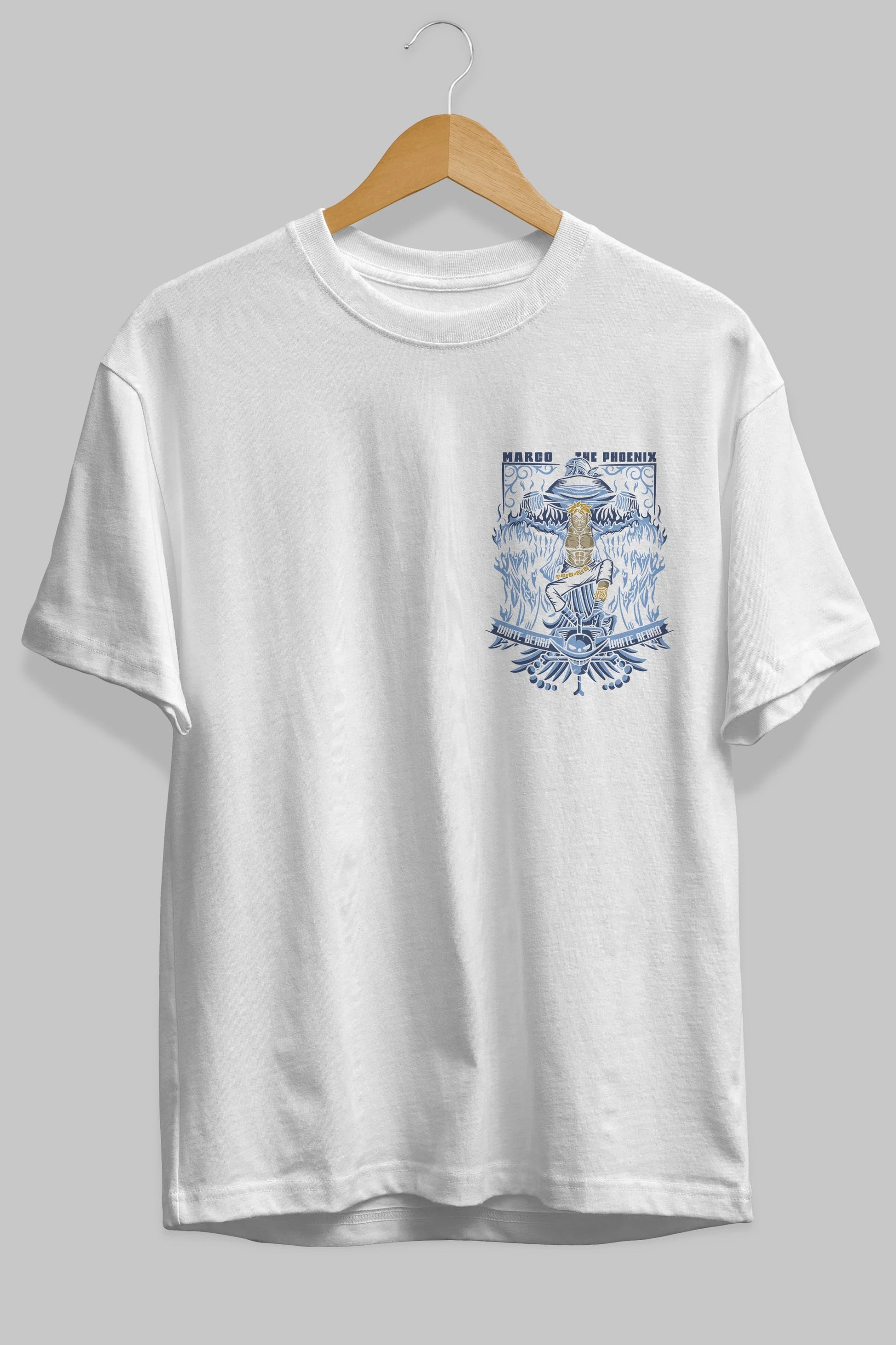 MARCO EL FENIX One Piece Ön Sol Baskılı Oversize t-shirt Erkek Kadın Unisex %100 Pamuk Bisiklet Yaka tişort