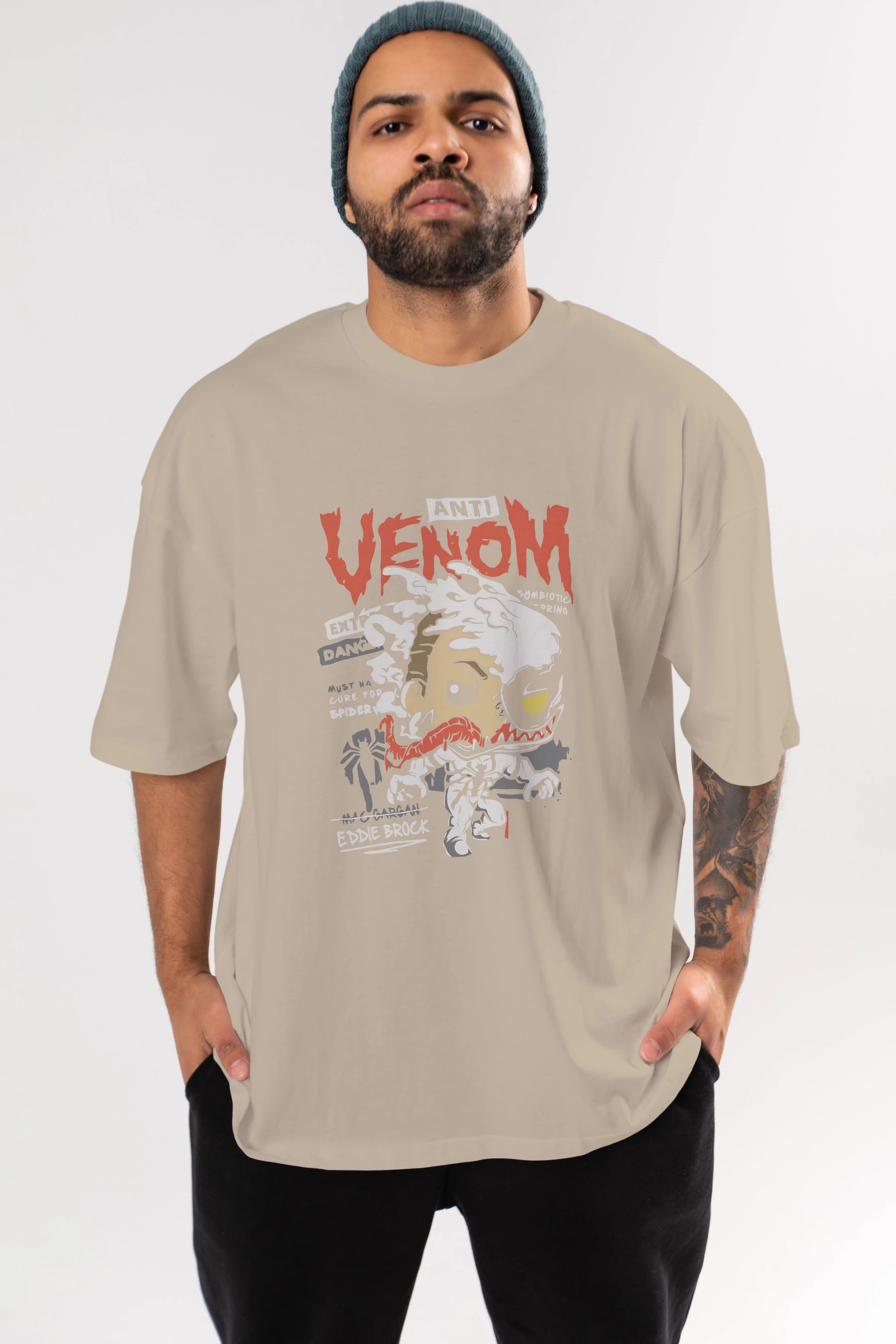 Venom (9) Ön Baskılı Oversize t-shirt Erkek Kadın Unisex %100 Pamuk Bisiklet Yaka tişort