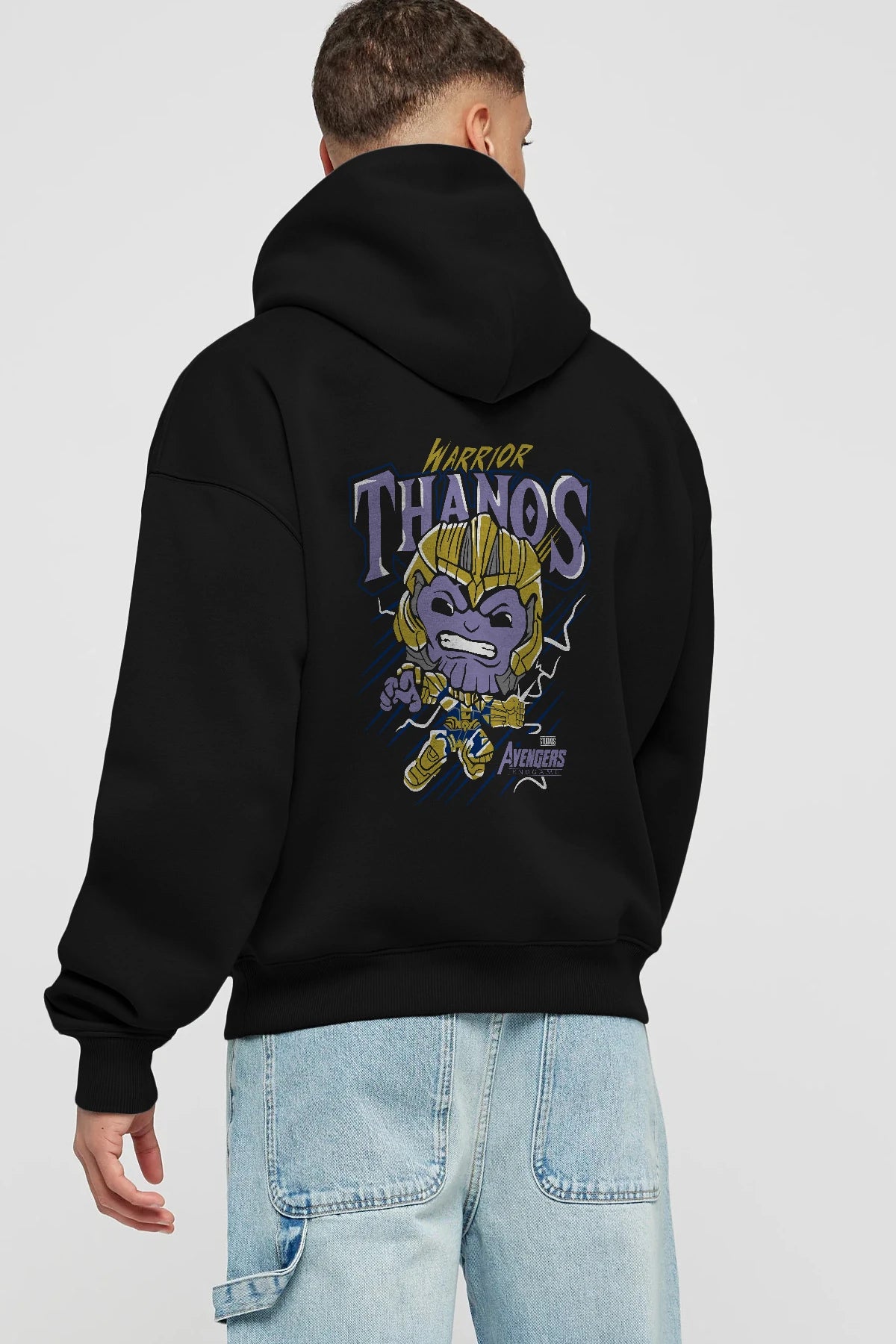 Thanos (2) Arka Baskılı Hoodie Oversize Kapüşonlu Sweatshirt Erkek Kadın Unisex