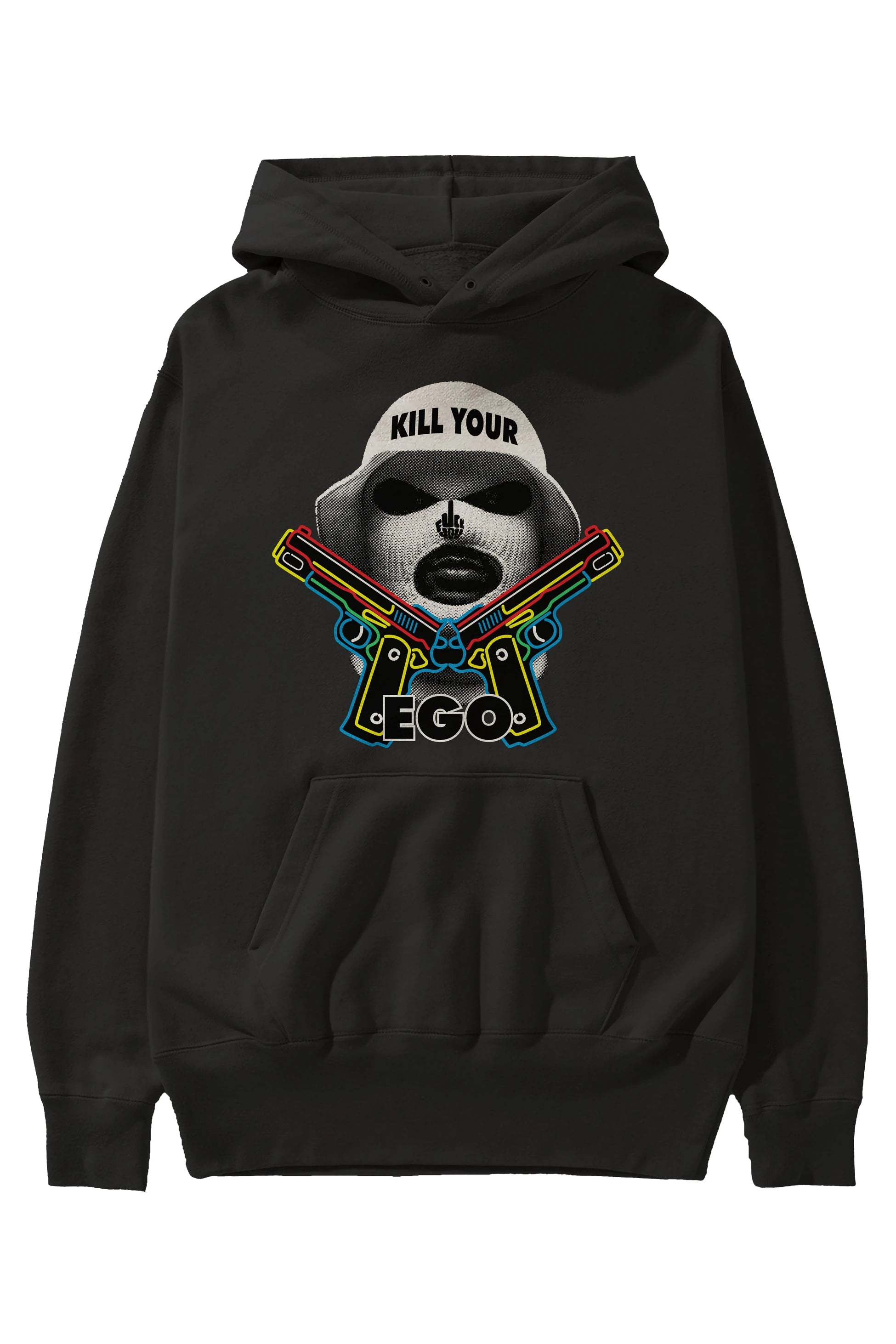 Kill Your Ego Ön Baskılı Hoodie Oversize Kapüşonlu Sweatshirt Erkek Kadın Unisex