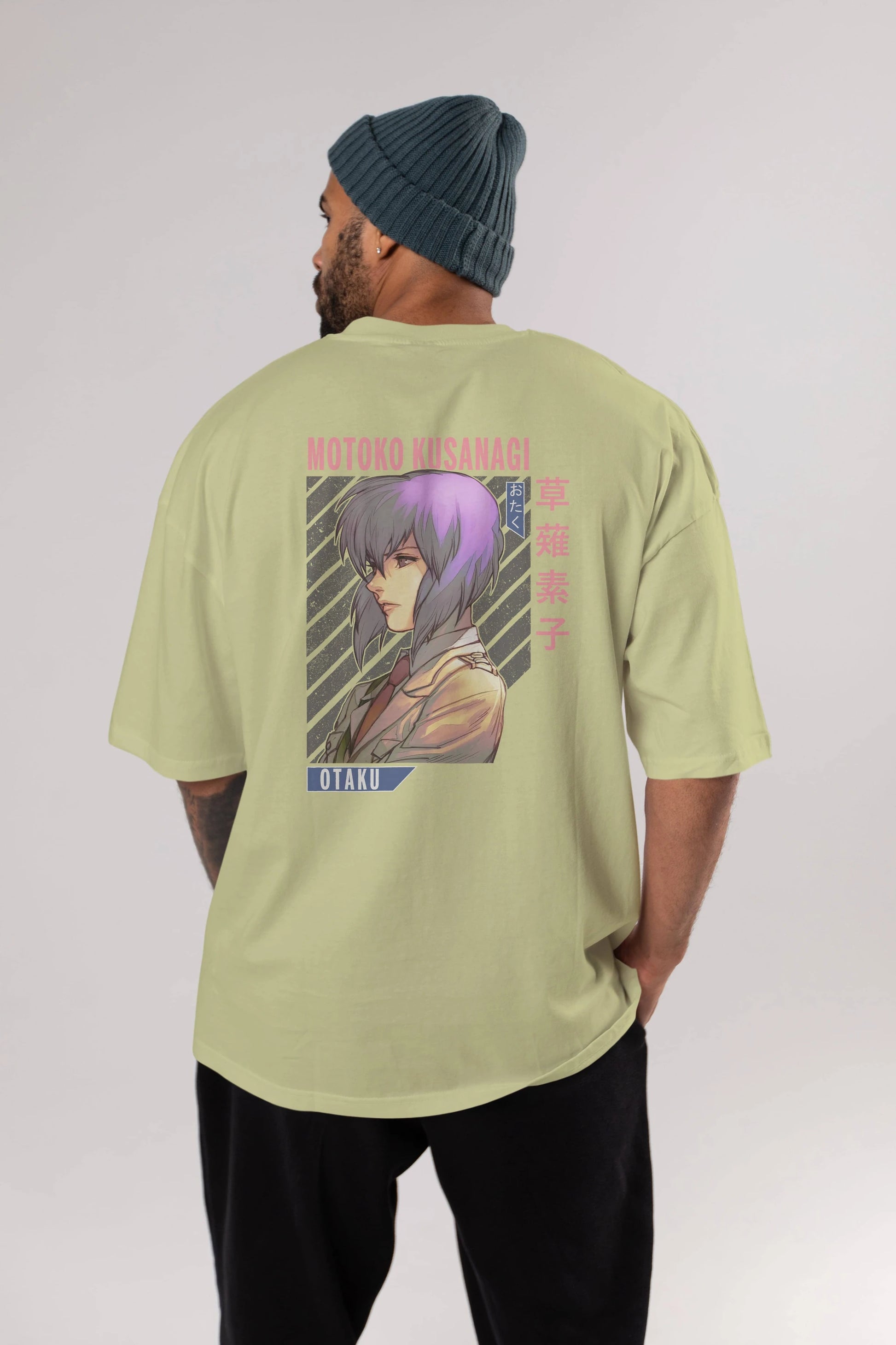 Motoko Kusanagi 4 Anime Arka Baskılı Oversize t-shirt Erkek Kadın Unisex