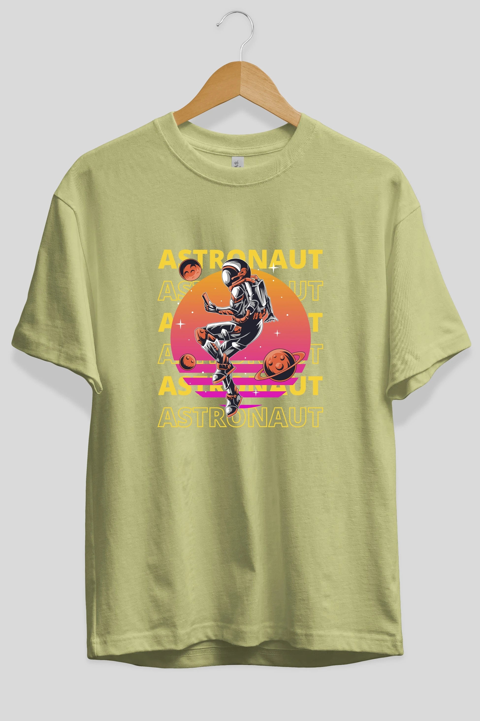 Astronaut Streetwear 2 Ön Baskılı Oversize t-shirt Erkek Kadın Unisex