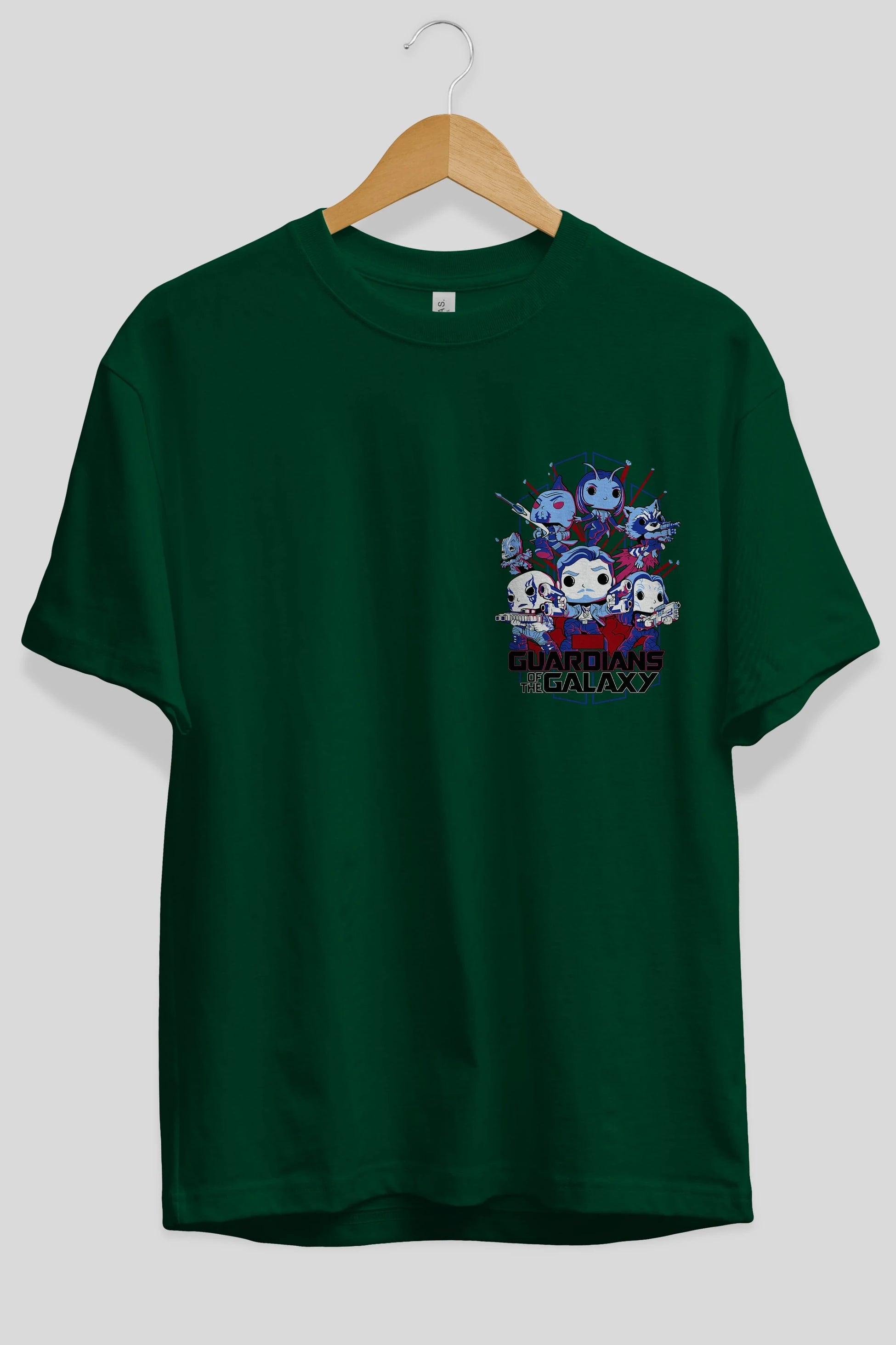 Guardians of the Galaxy Ön Sol Baskılı Oversize t-shirt Erkek Kadın Unisex %100 Pamuk Bisiklet Yaka tişort