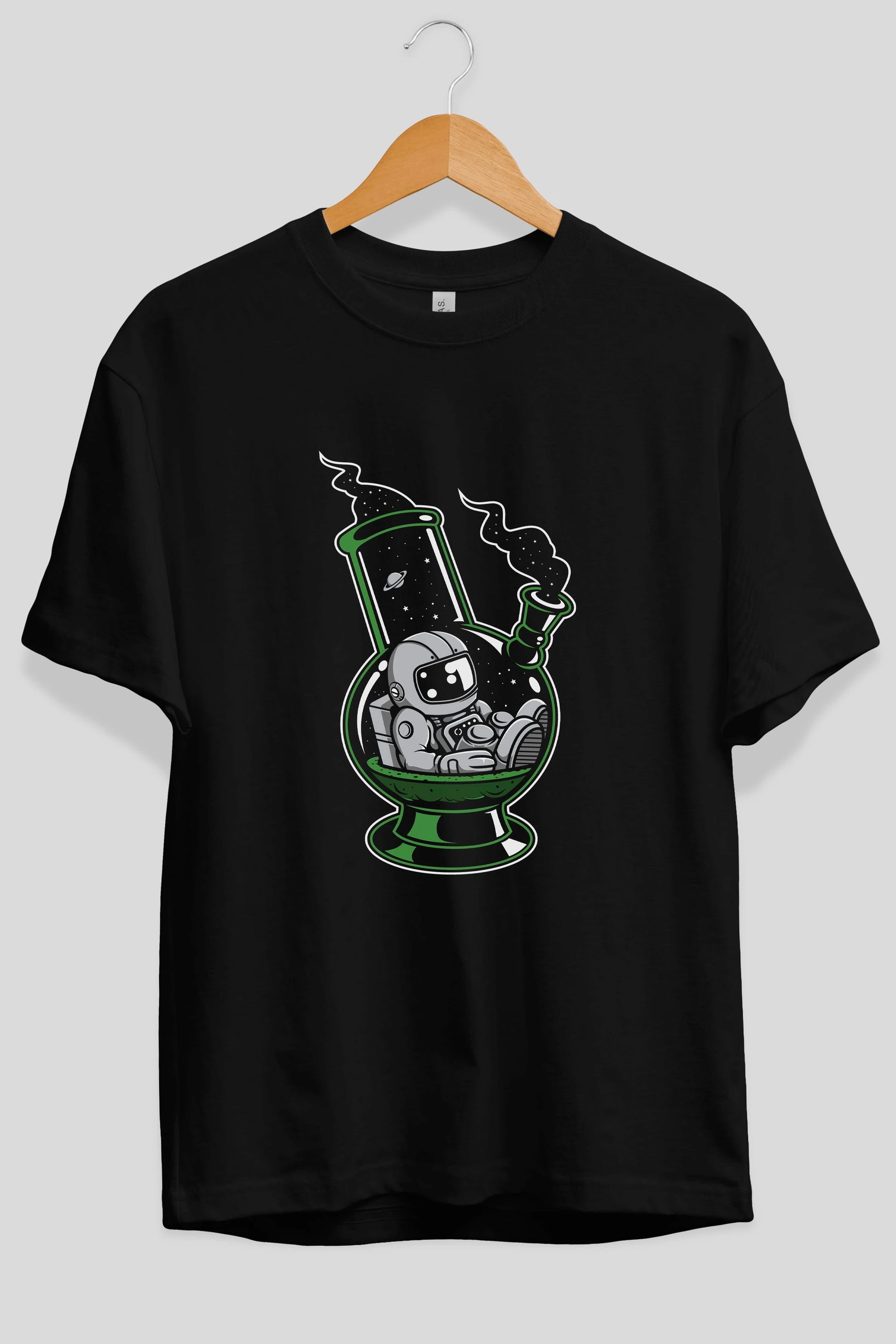 Astronaut Bong Ön Baskılı Oversize t-shirt Erkek Kadın Unisex