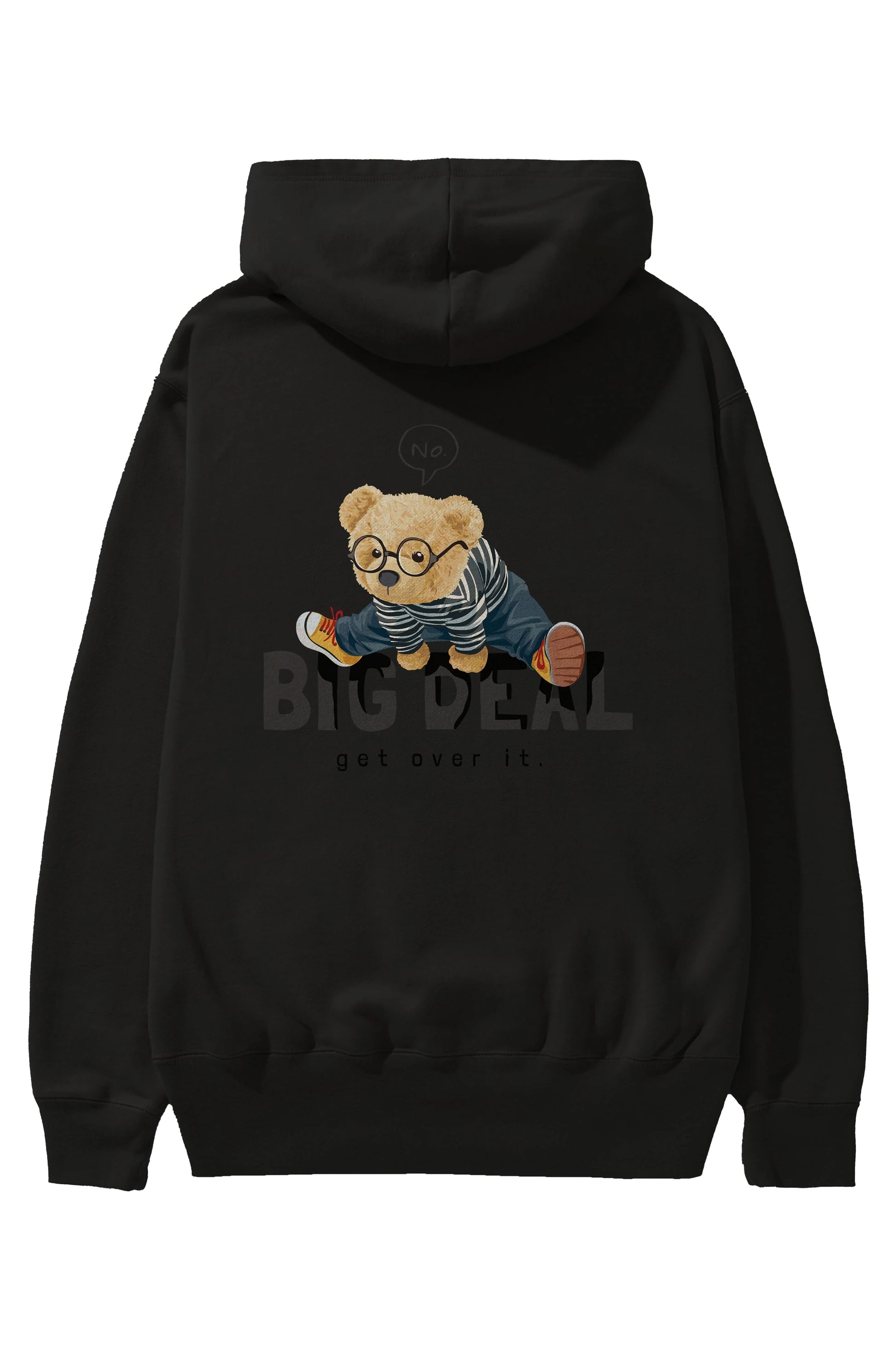 Teddy Bear Big Deal Arka Baskılı Hoodie Oversize Kapüşonlu Sweatshirt Erkek Kadın Unisex