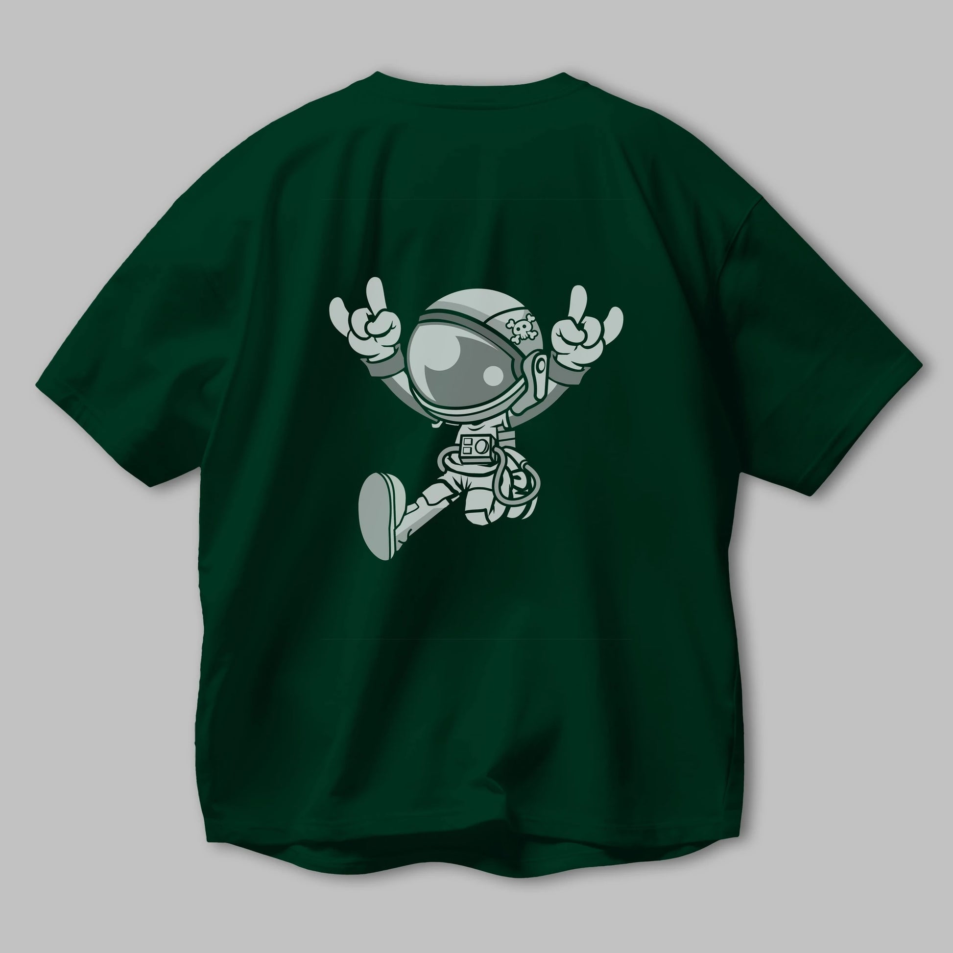 Astronaut Metal Arka Baskılı Oversize t-shirt Erkek Kadın Unisex %100 Pamuk tişort