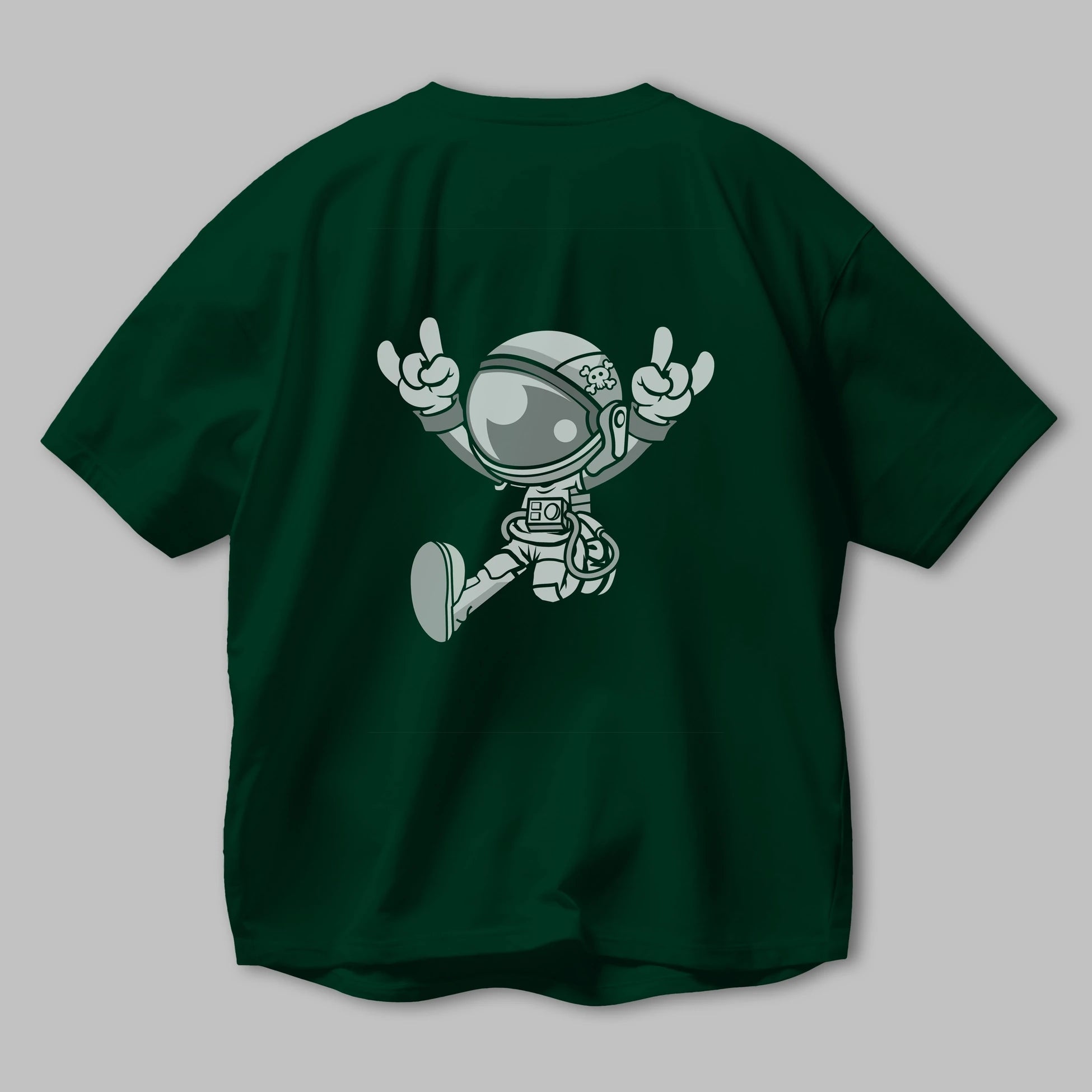 Astronaut Metal Arka Baskılı Oversize t-shirt Erkek Kadın Unisex %100 Pamuk tişort