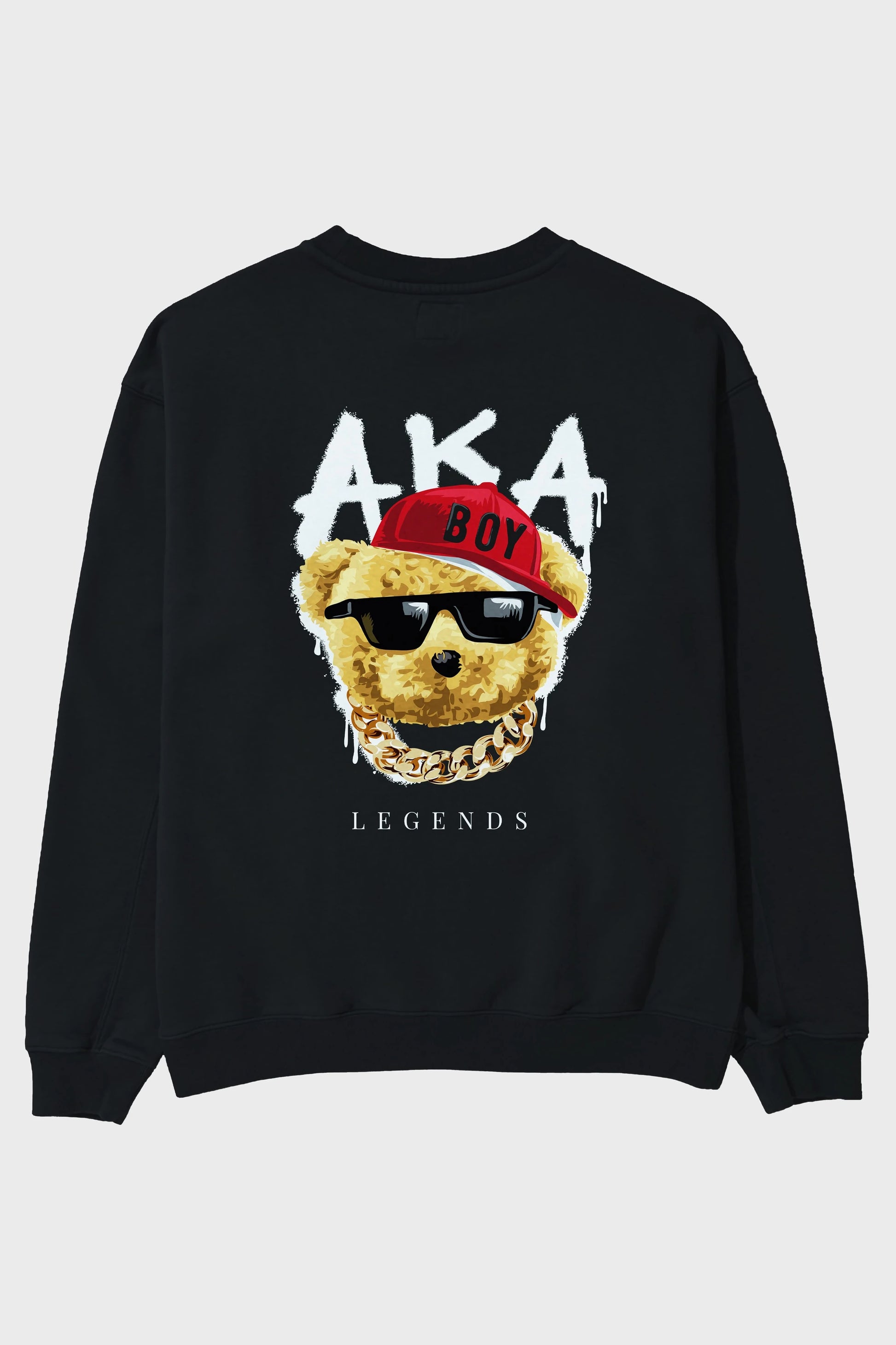 Teddy Bear Legends Arka Baskılı Oversize Sweatshirt Erkek Kadın Unisex