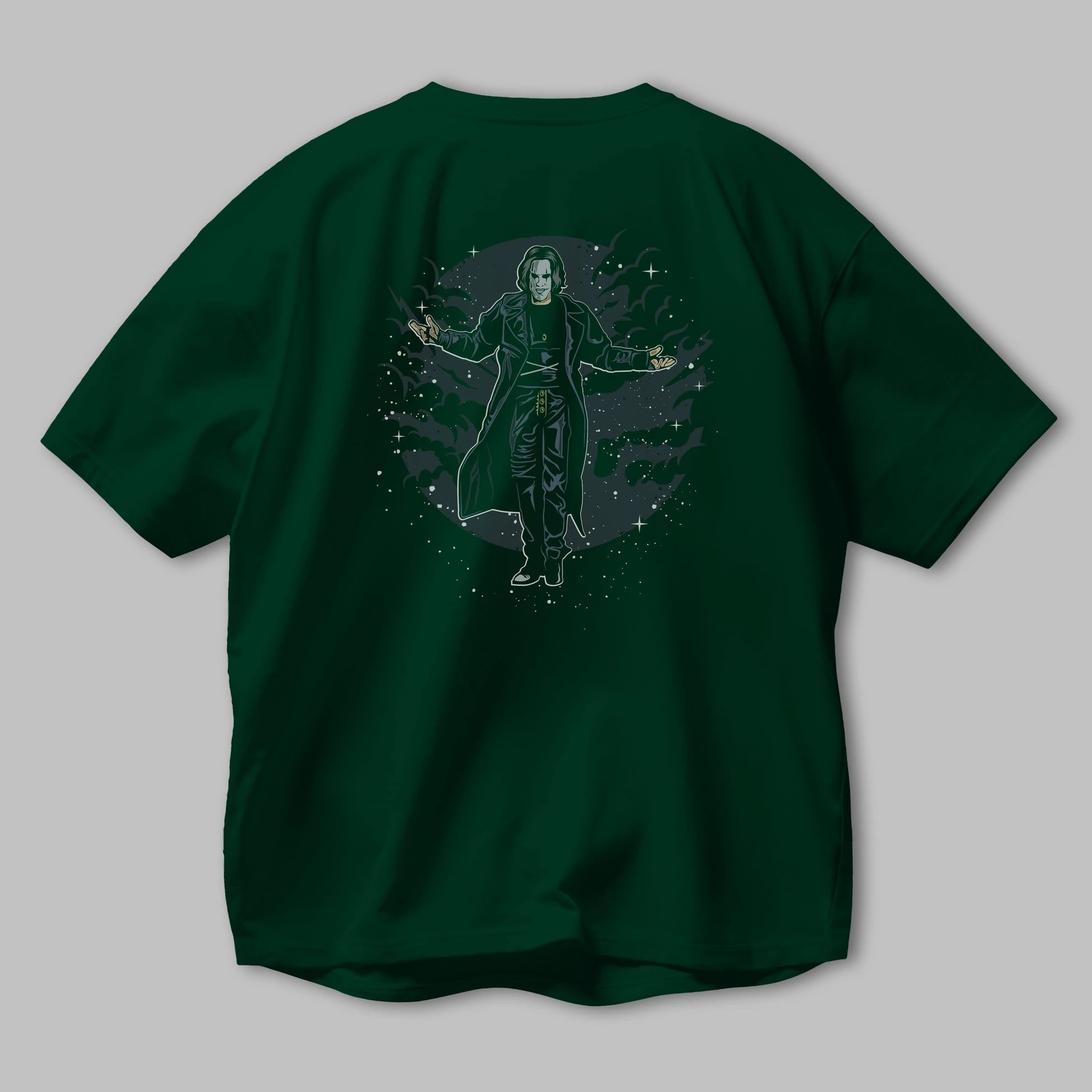 The Crow Arka Baskılı Oversize t-shirt Erkek Kadın Unisex %100 Pamuk