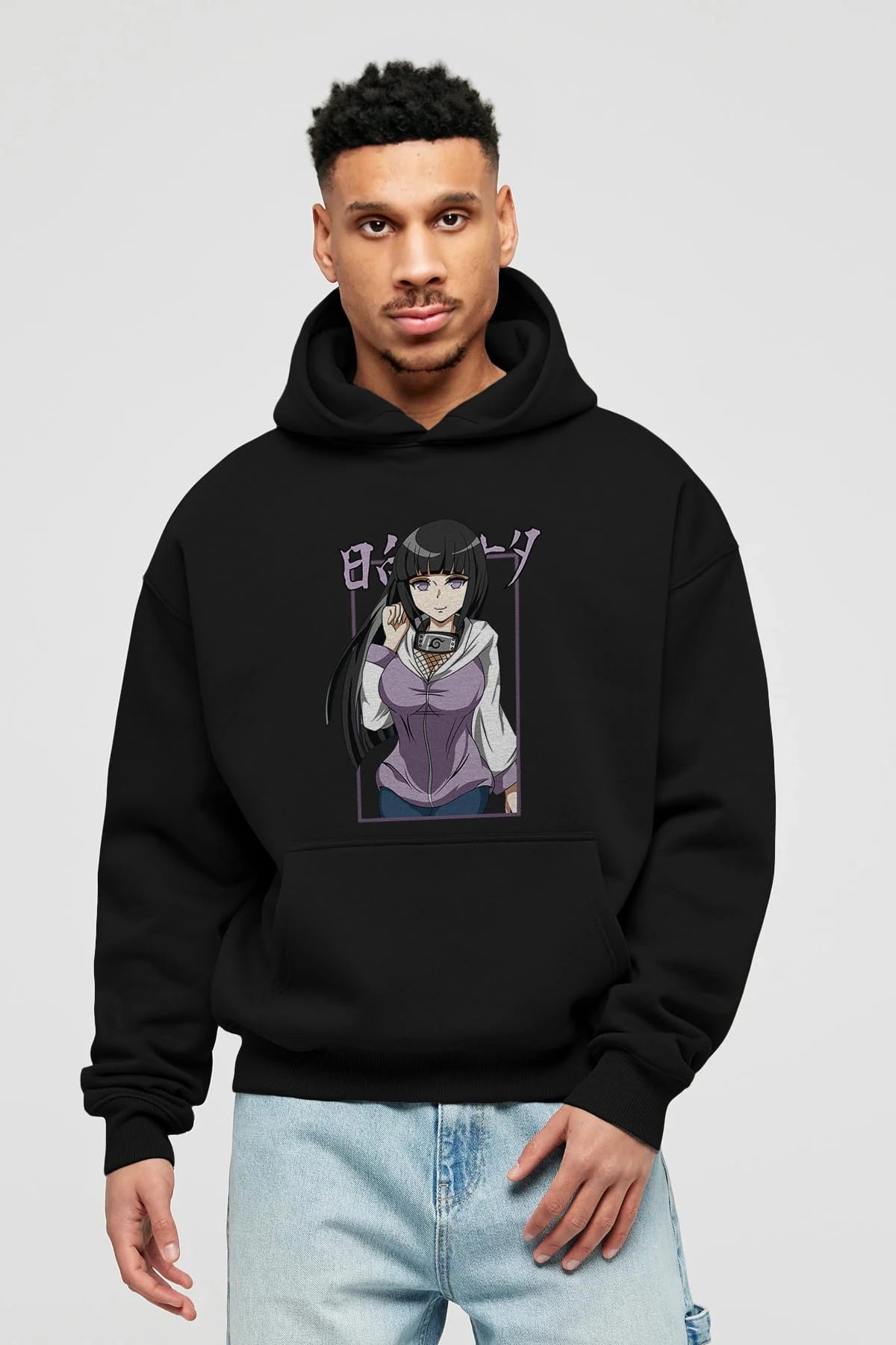 Hinata NARUTO Anime Ön Baskılı Hoodie Oversize Kapüşonlu Sweatshirt Erkek Kadın Unisex
