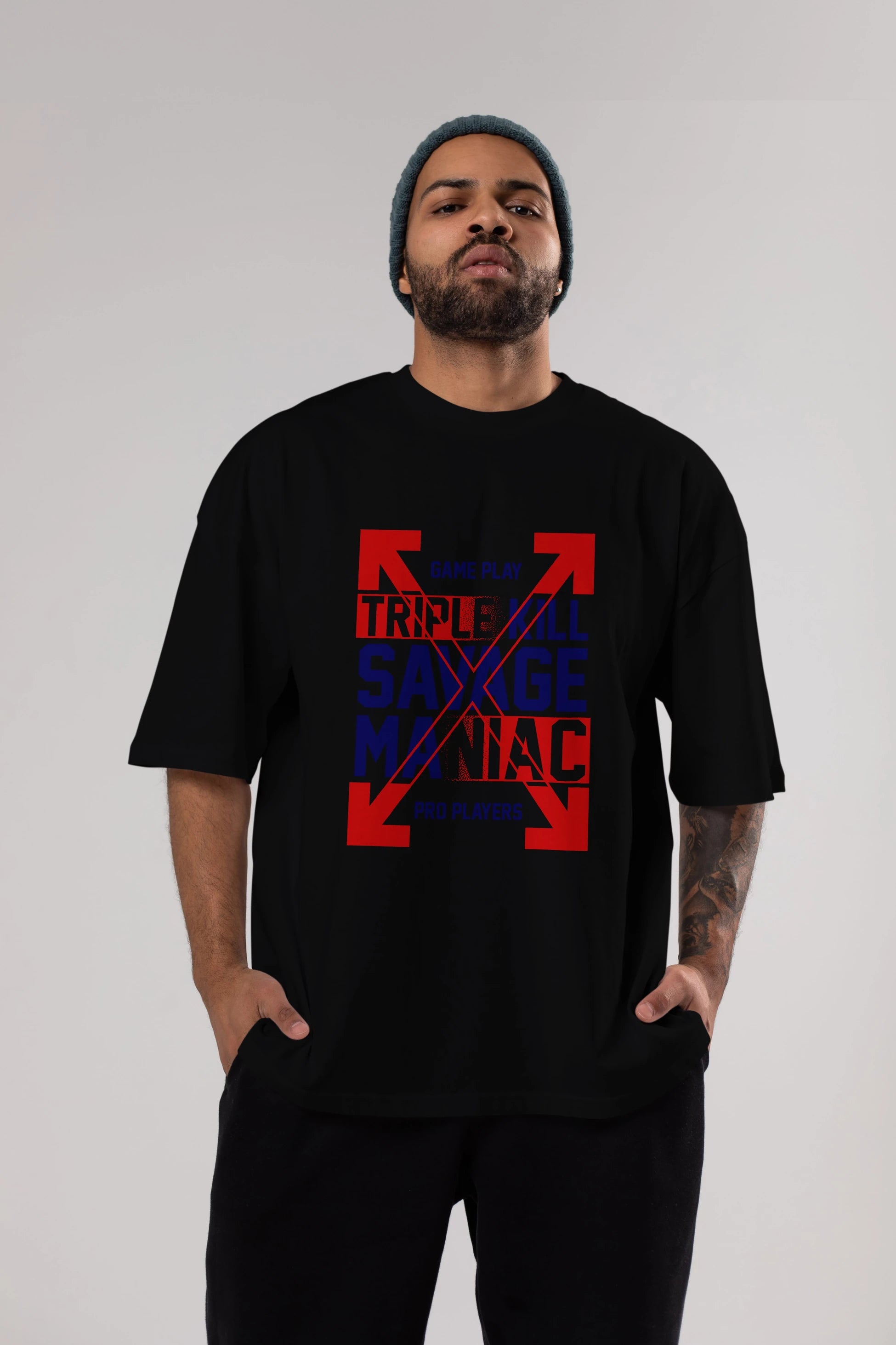 Kill Savage Ön Baskılı Oversize t-shirt Erkek Kadın Unisex