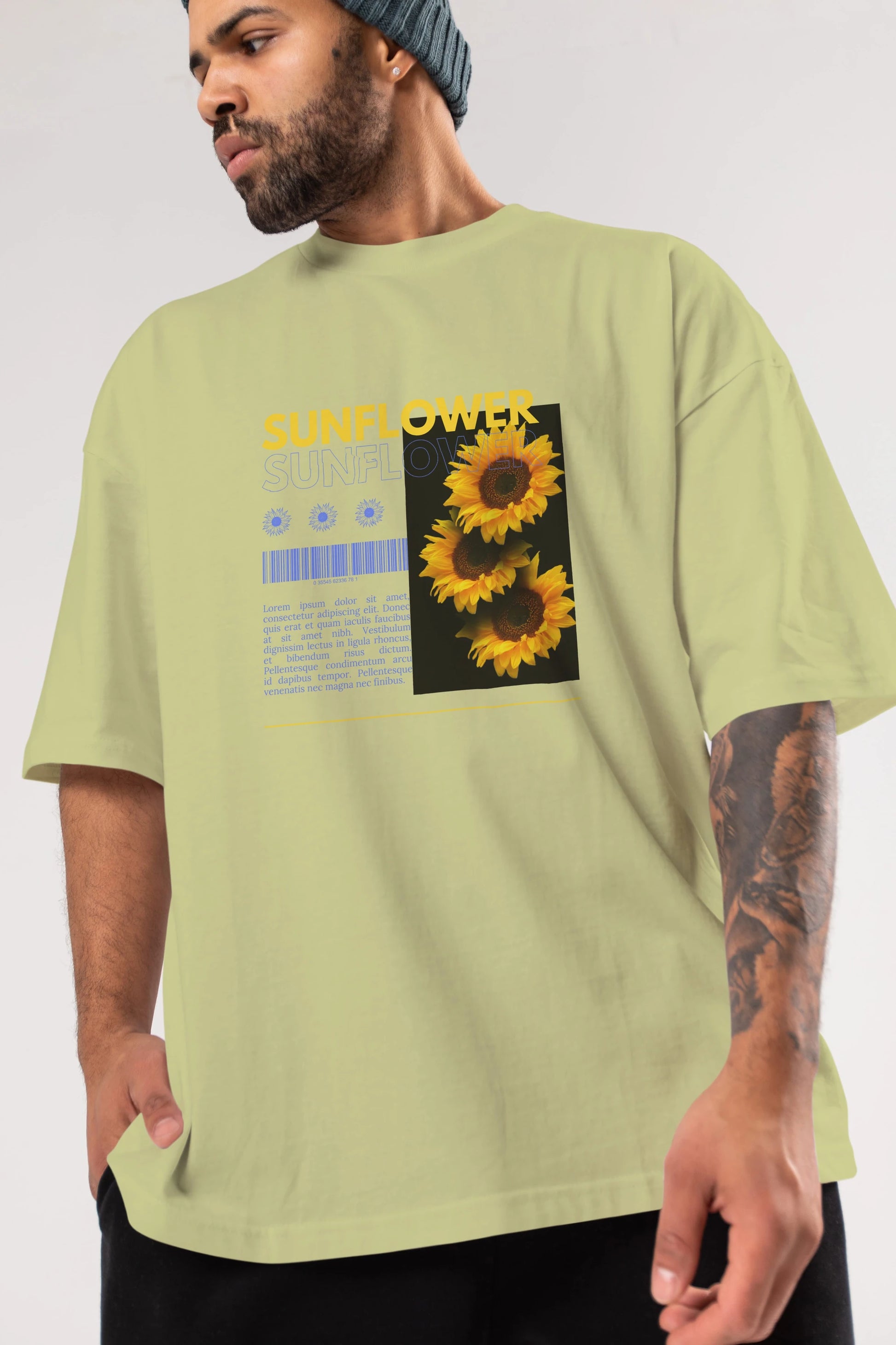 Sunflower Ön Baskılı Oversize t-shirt Erkek Kadın Unisex