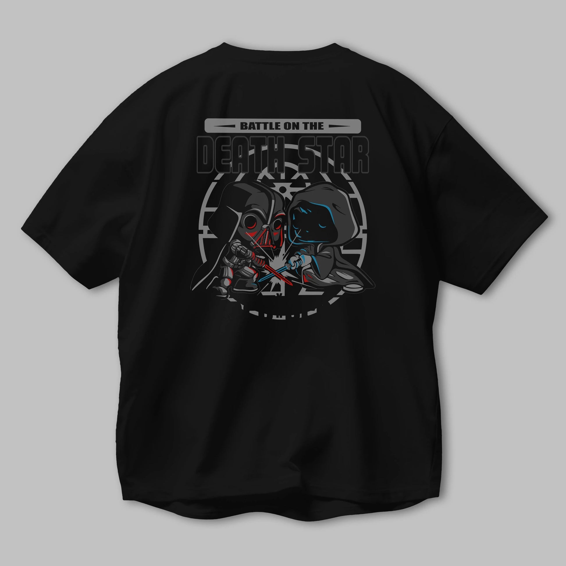 Vader Kenobi Arka Baskılı Oversize t-shirt Erkek Kadın Unisex %100 Pamuk Bisiklet Yaka tişort
