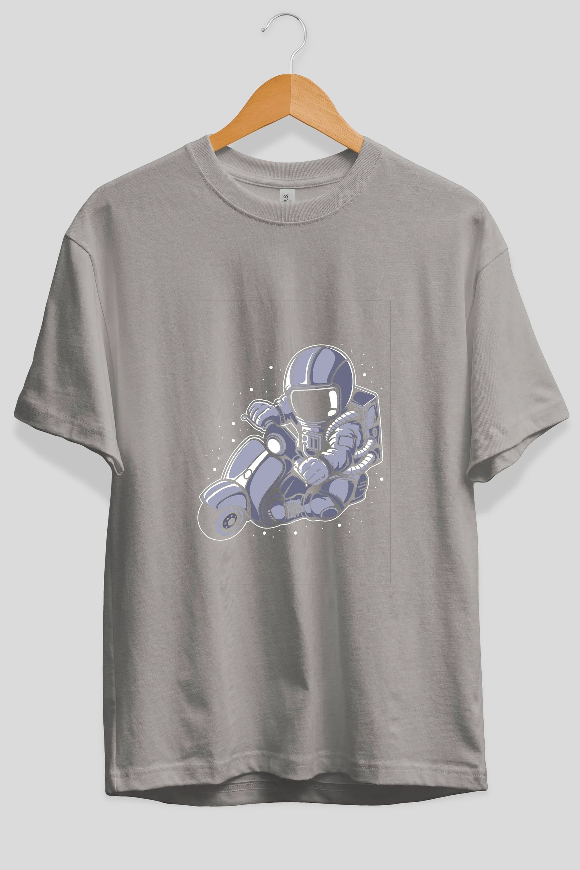 Astronaut Scooter (2) Ön Baskılı Oversize t-shirt Erkek Kadın Unisex