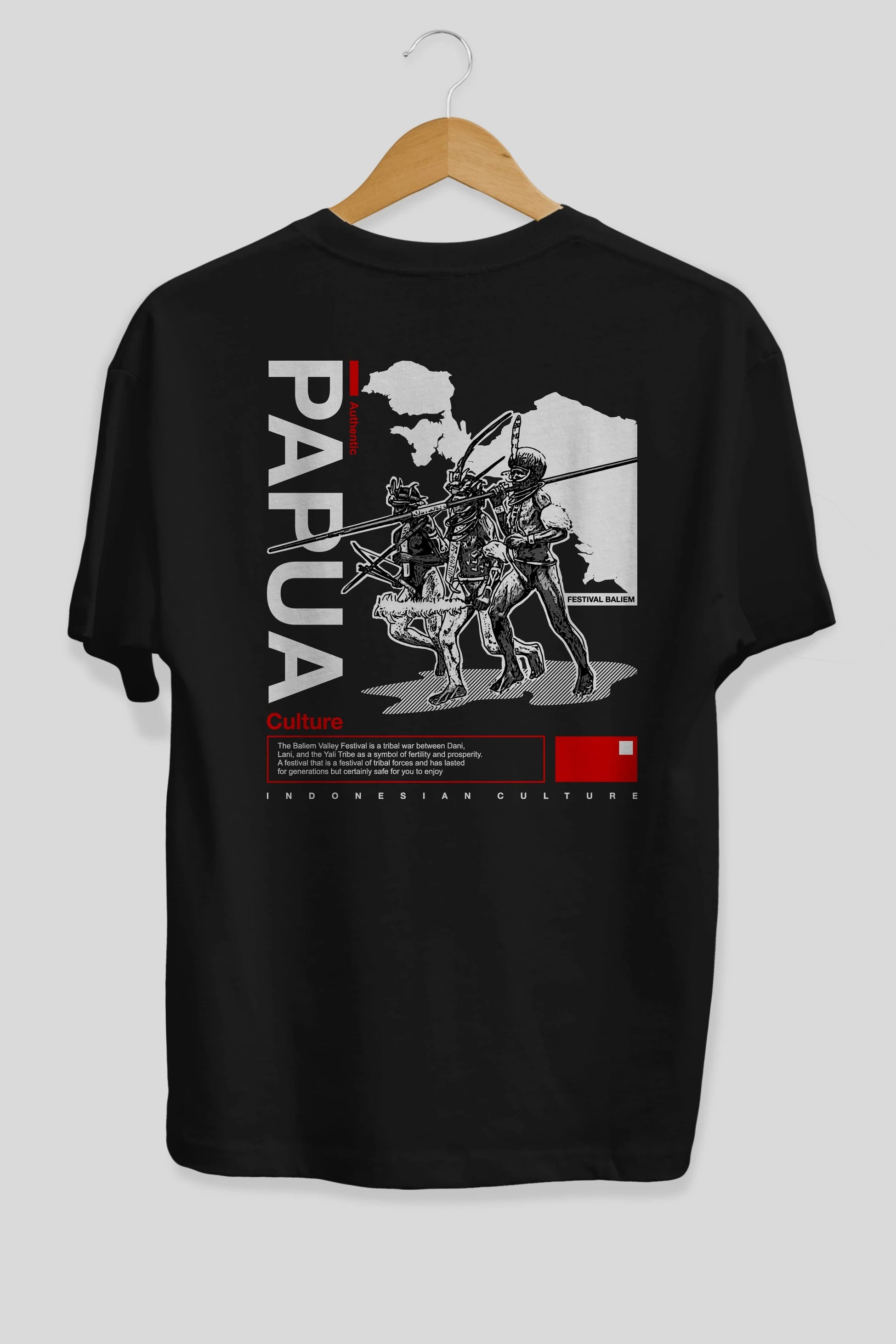 Papua Culture Arka Baskılı Oversize t-shirt Erkek Kadın Unisex