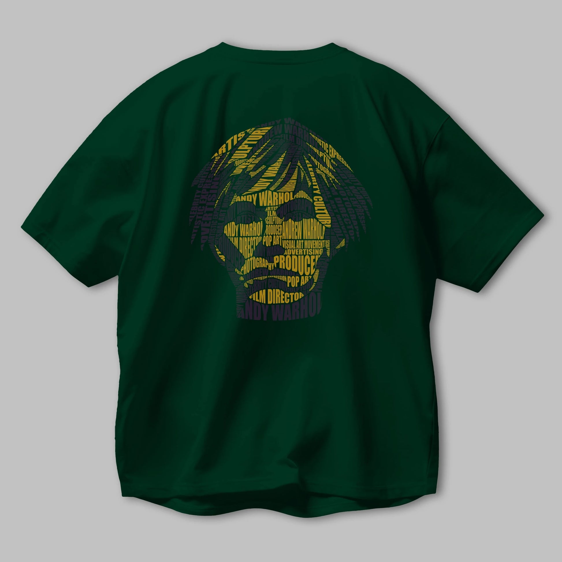 Andy Warhol Calligram Arka Baskılı Oversize t-shirt %100 pamuk Erkek Kadın Unisex