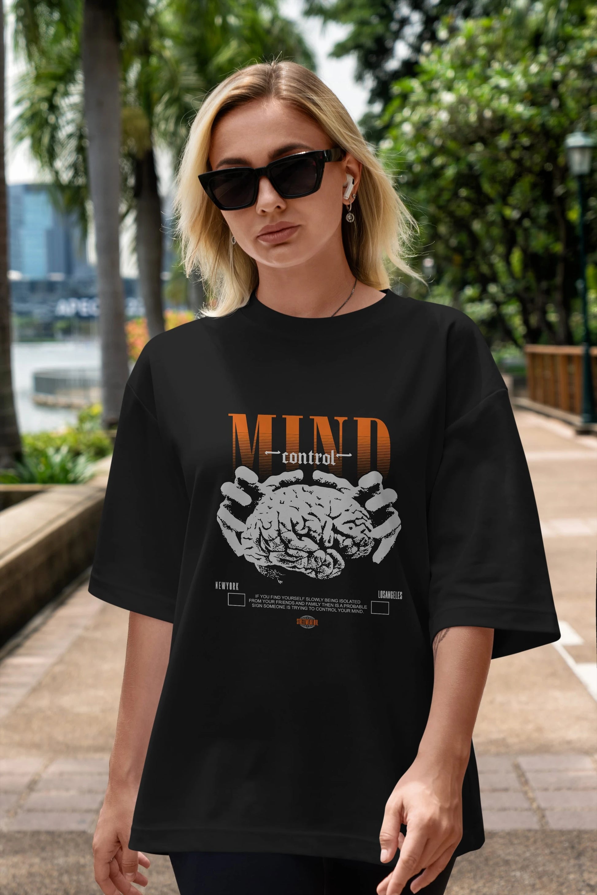 Mind Control Ön Baskılı Oversize t-shirt Erkek Kadın Unisex