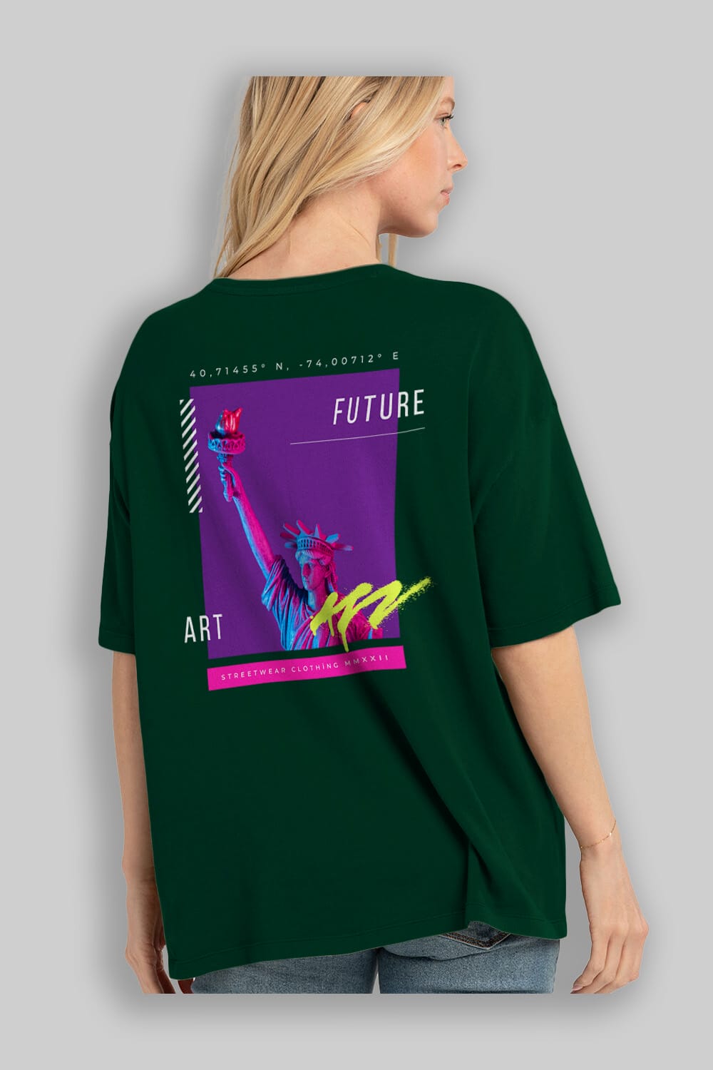 Future Art Arka Baskılı Oversize t-shirt Erkek Kadın Unisex