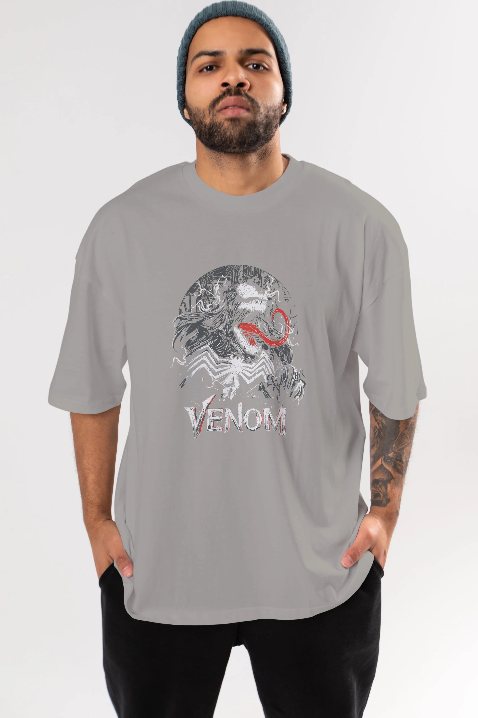 Venom (13) Ön Baskılı Oversize t-shirt Erkek Kadın Unisex %100 Pamuk Bisiklet Yaka tişort