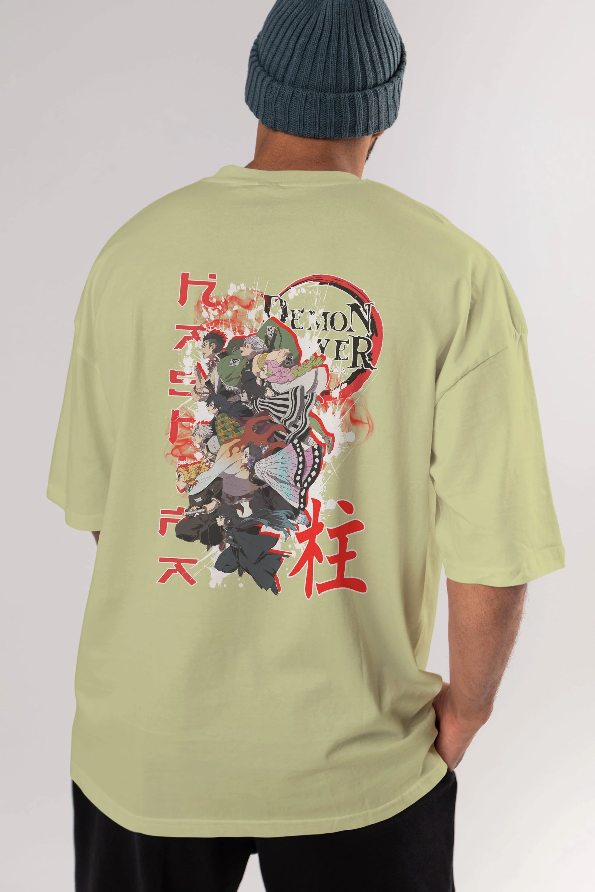 DEMON SLAYER SLAYERS Anime Arka Baskılı Oversize t-shirt Erkek Kadın Unisex