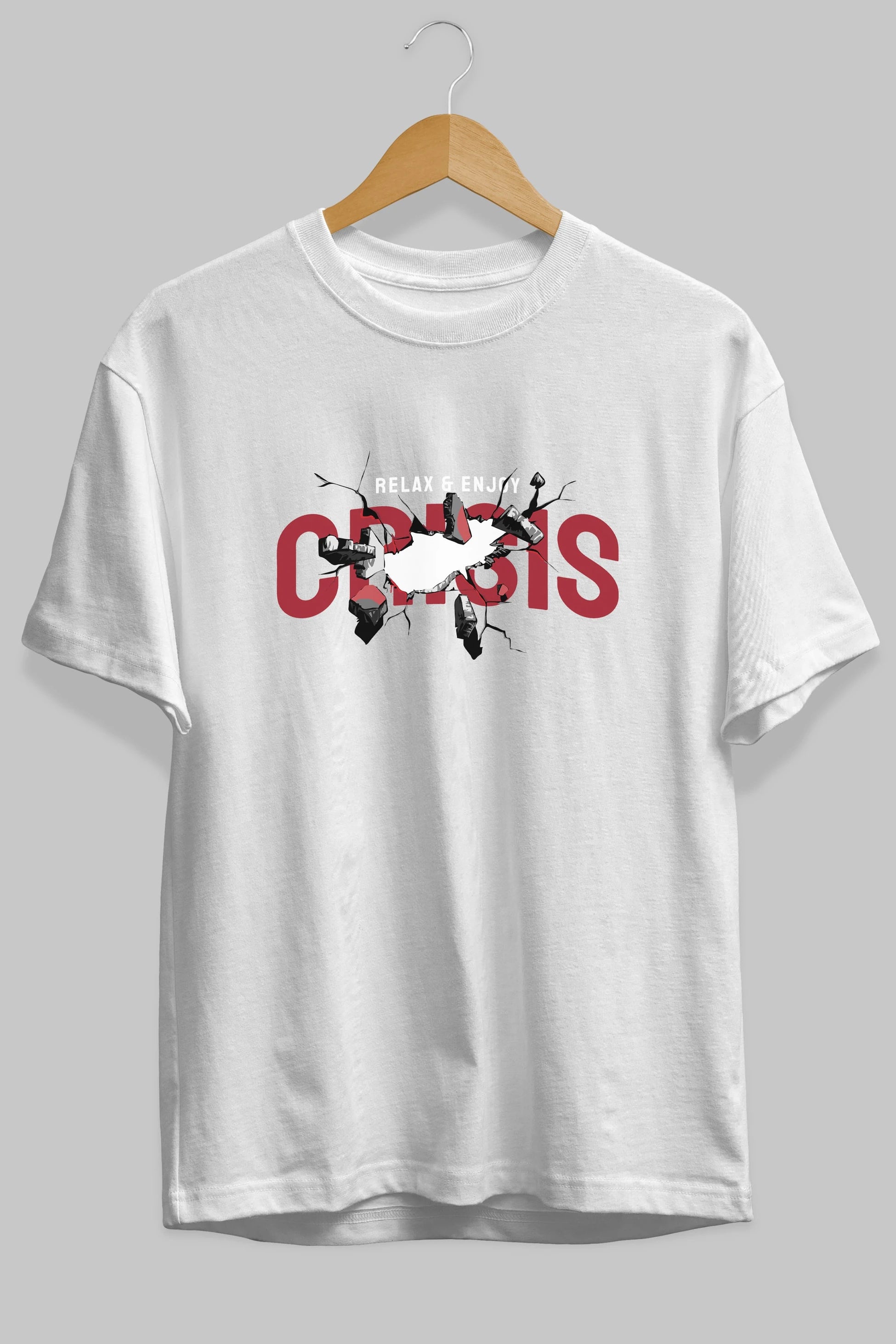 Relax and Enjoy Ön Baskılı Oversize t-shirt Erkek Kadın Unisex