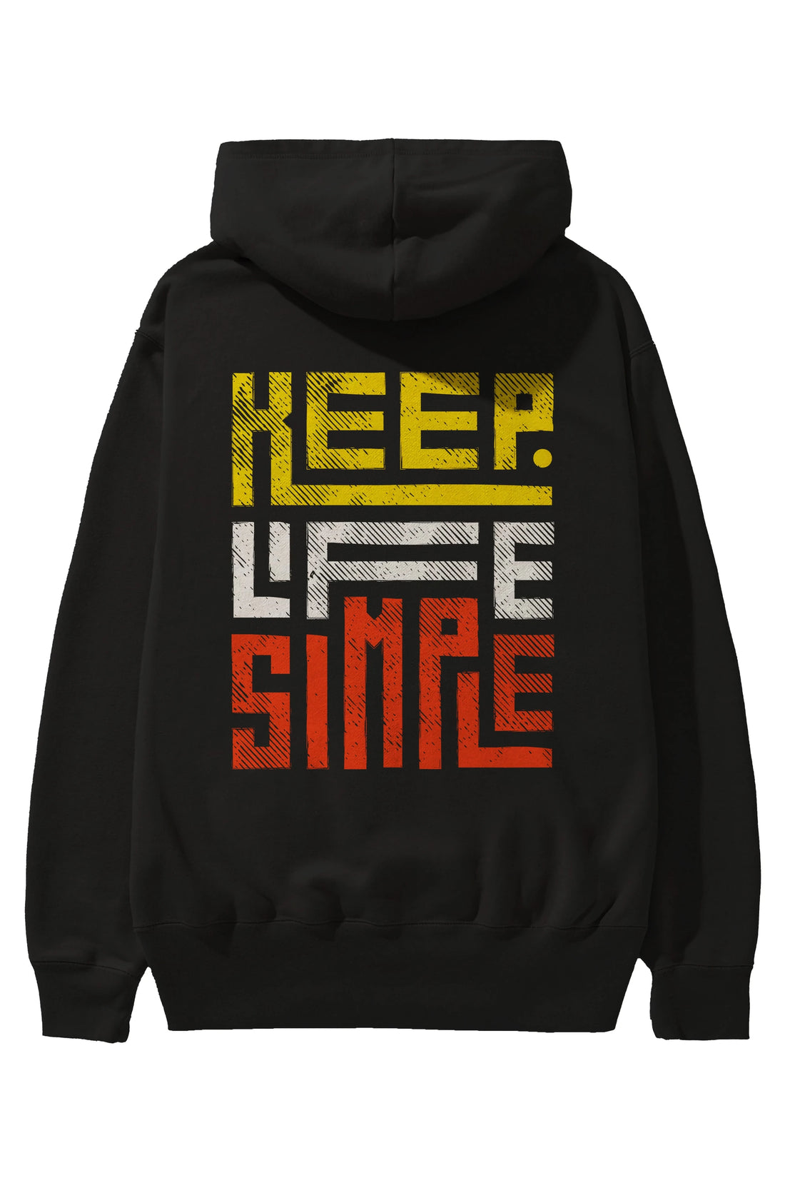 Keep Life Simple Yazılı Arka Baskılı Oversize Hoodie Kapüşonlu Sweatshirt Erkek Kadın Unisex