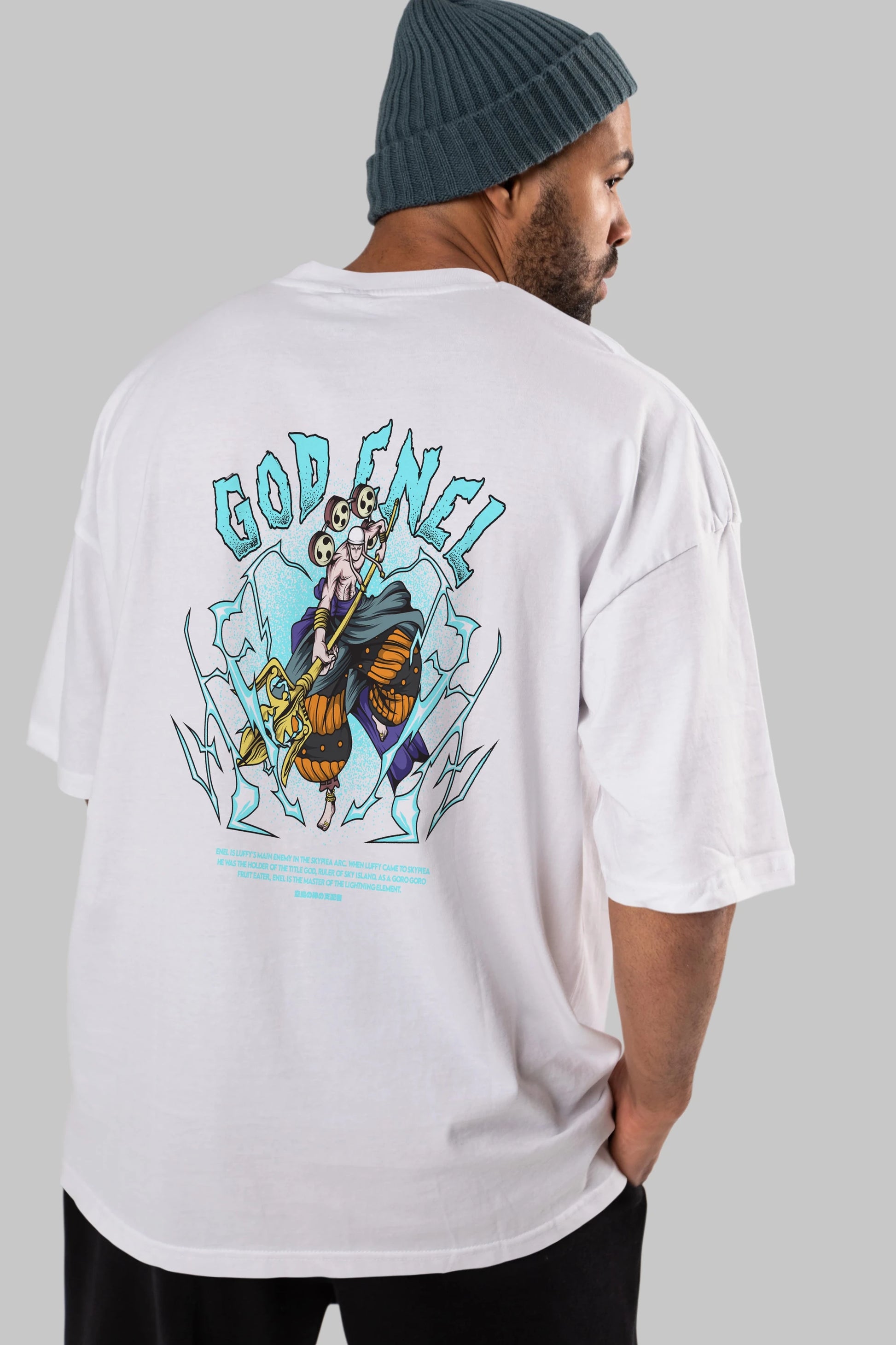 Eneru Anime Arka Baskılı Oversize t-shirt Erkek Kadın Unisex