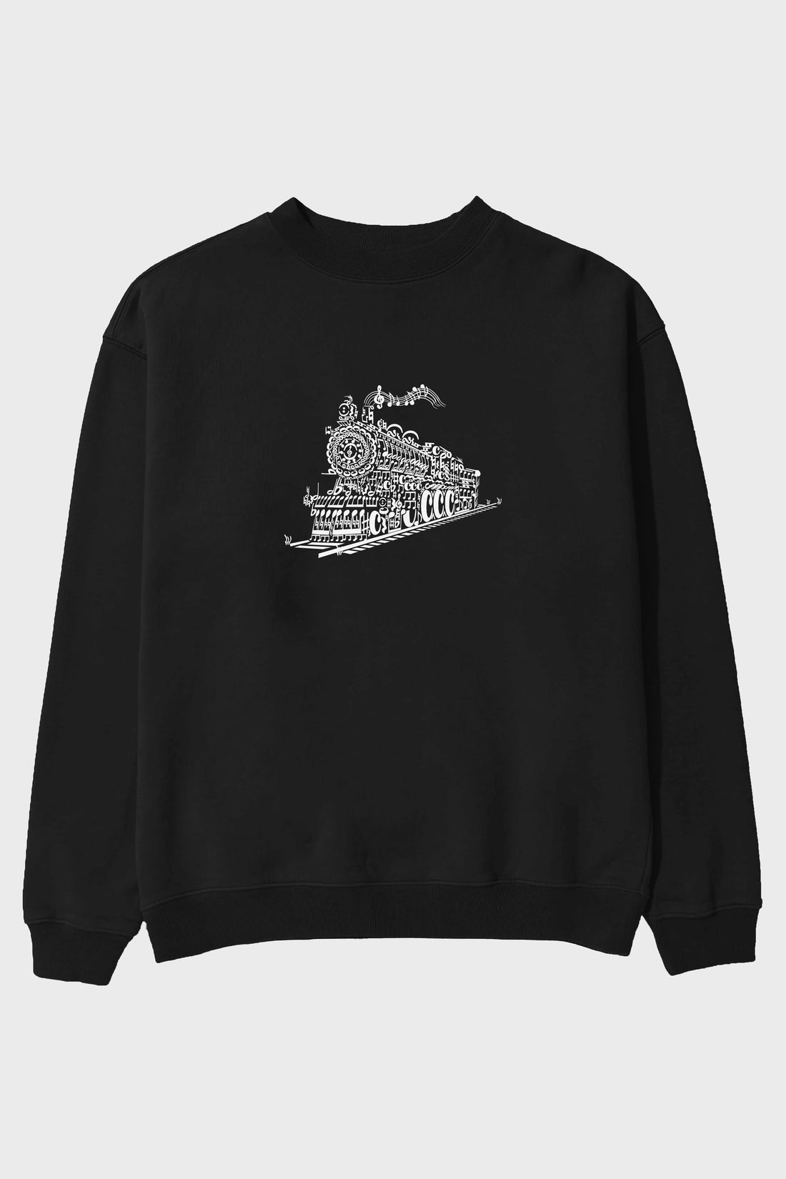 Train Song Ön Baskılı Oversize Sweatshirt Erkek Kadın Unisex