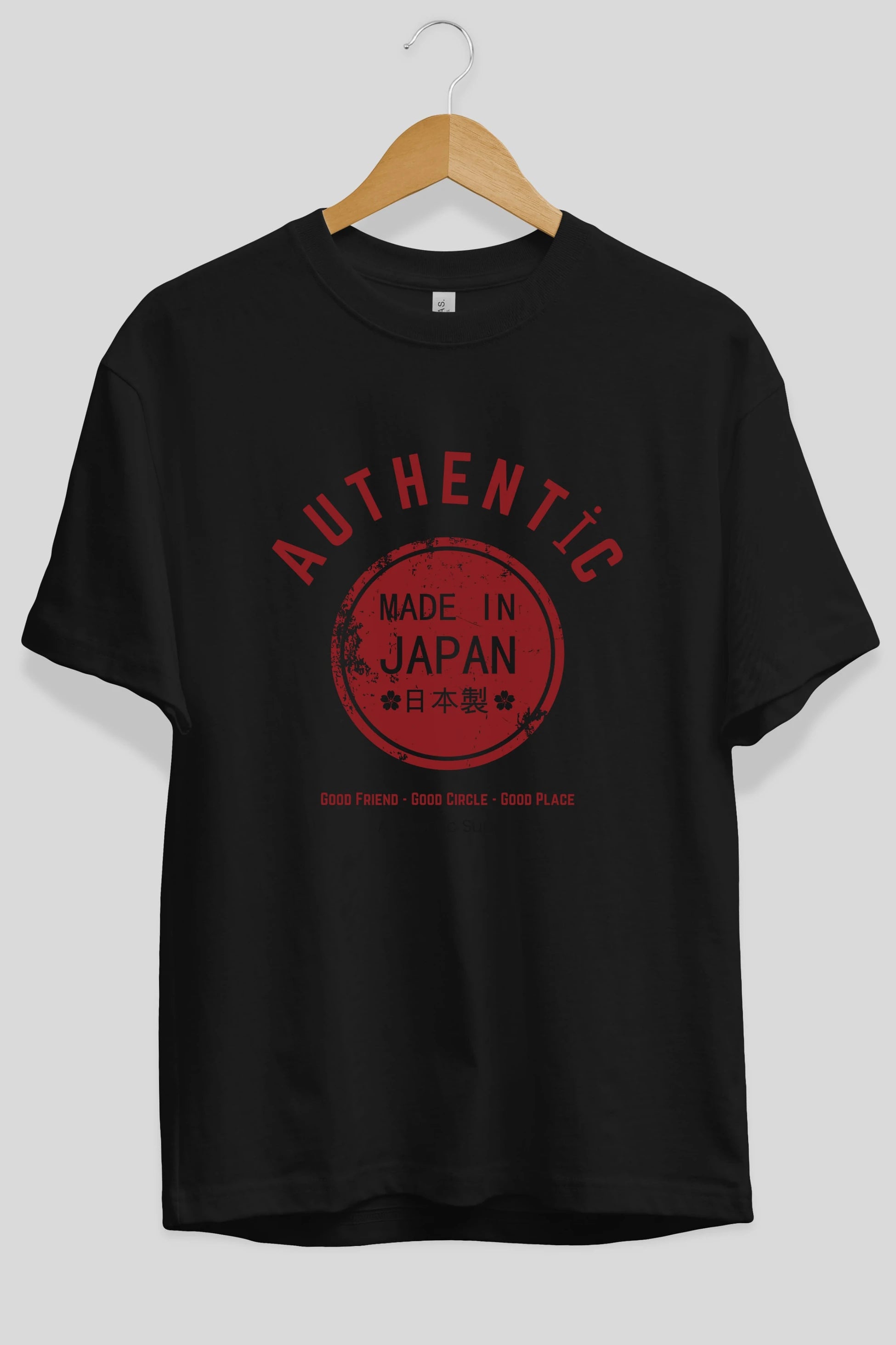Authentic Japan Style Ön Baskılı Oversize t-shirt Erkek Kadın Unisex