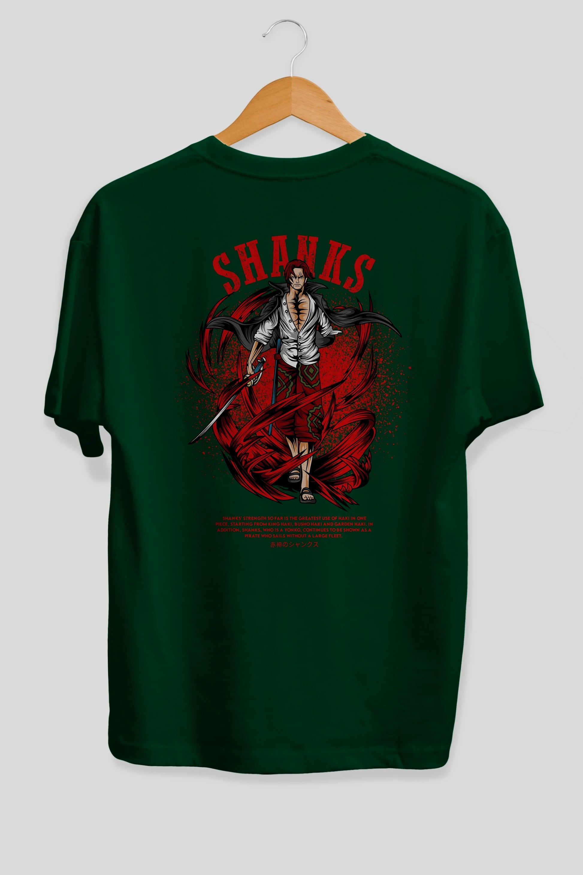 Shanks Anime Arka Baskılı Oversize t-shirt Erkek Kadın Unisex