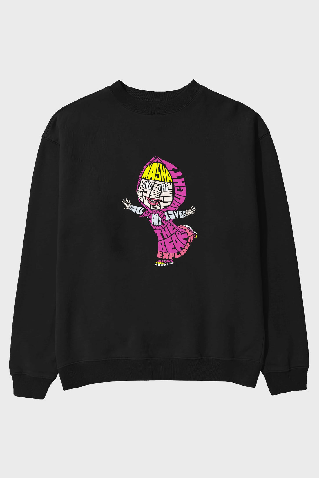 Masha And The Bear Ön Baskılı Oversize Sweatshirt Erkek Kadın Unisex