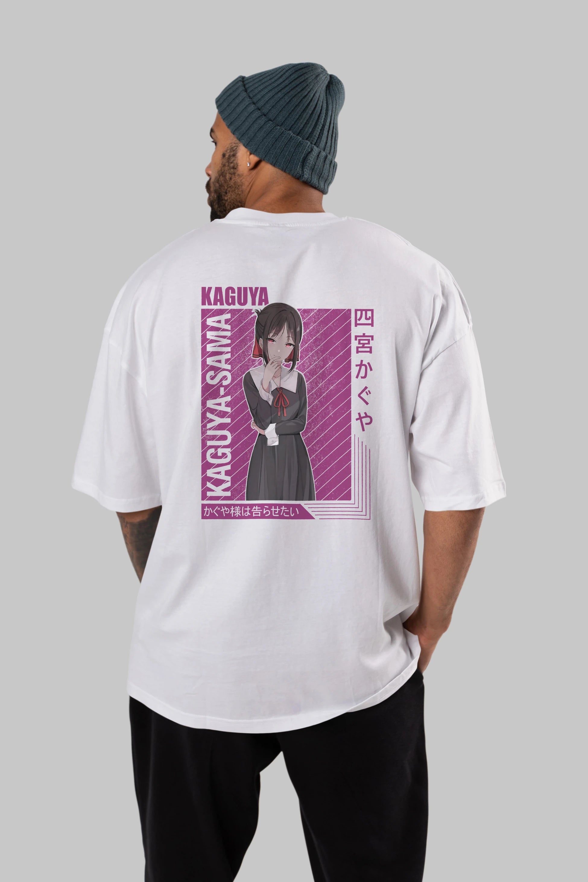 Kaguya Shinomiya 4 1 Anime Arka Baskılı Oversize t-shirt Erkek Kadın Unisex