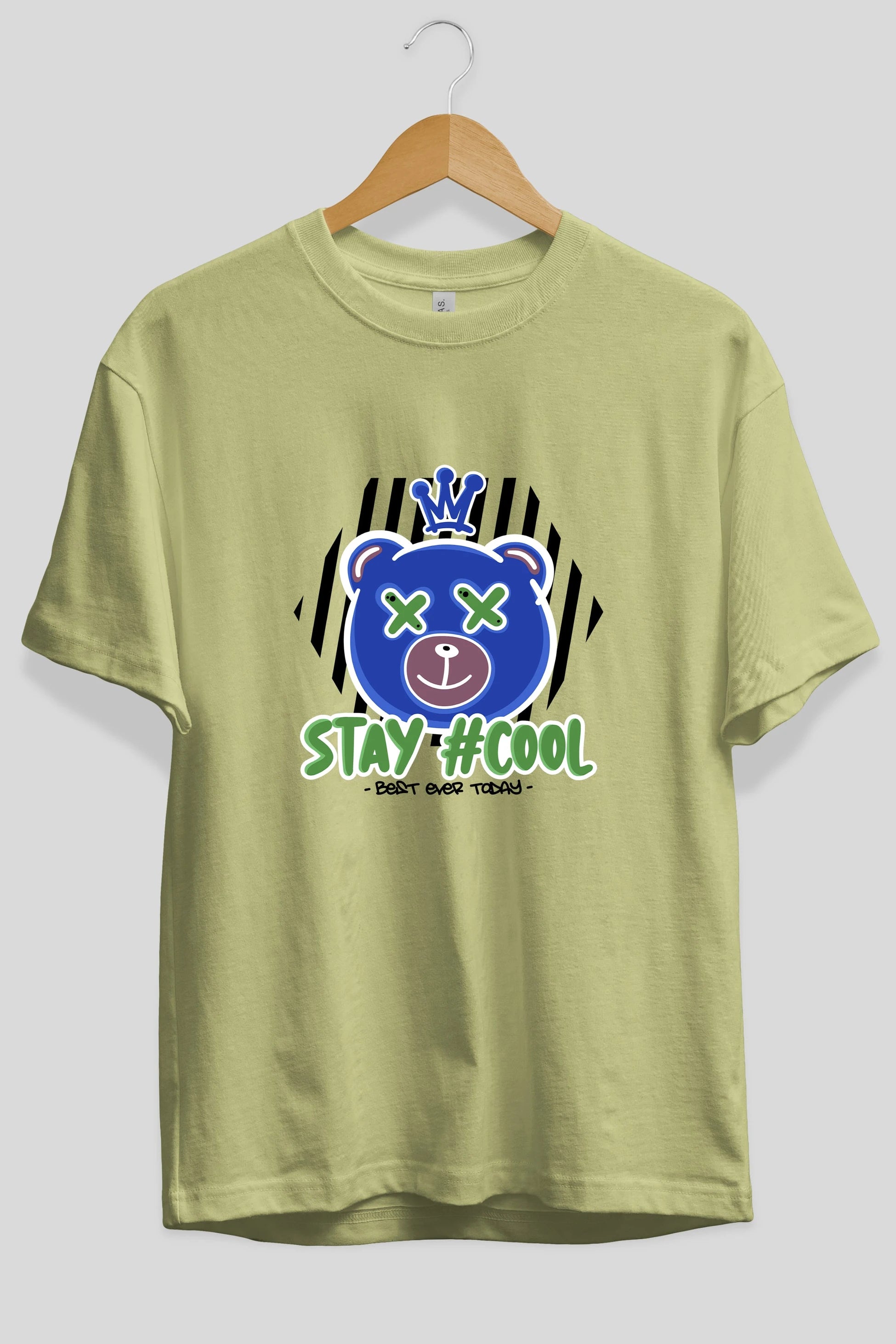 Stay Cool Bear Ön Baskılı Oversize t-shirt Erkek Kadın Unisex