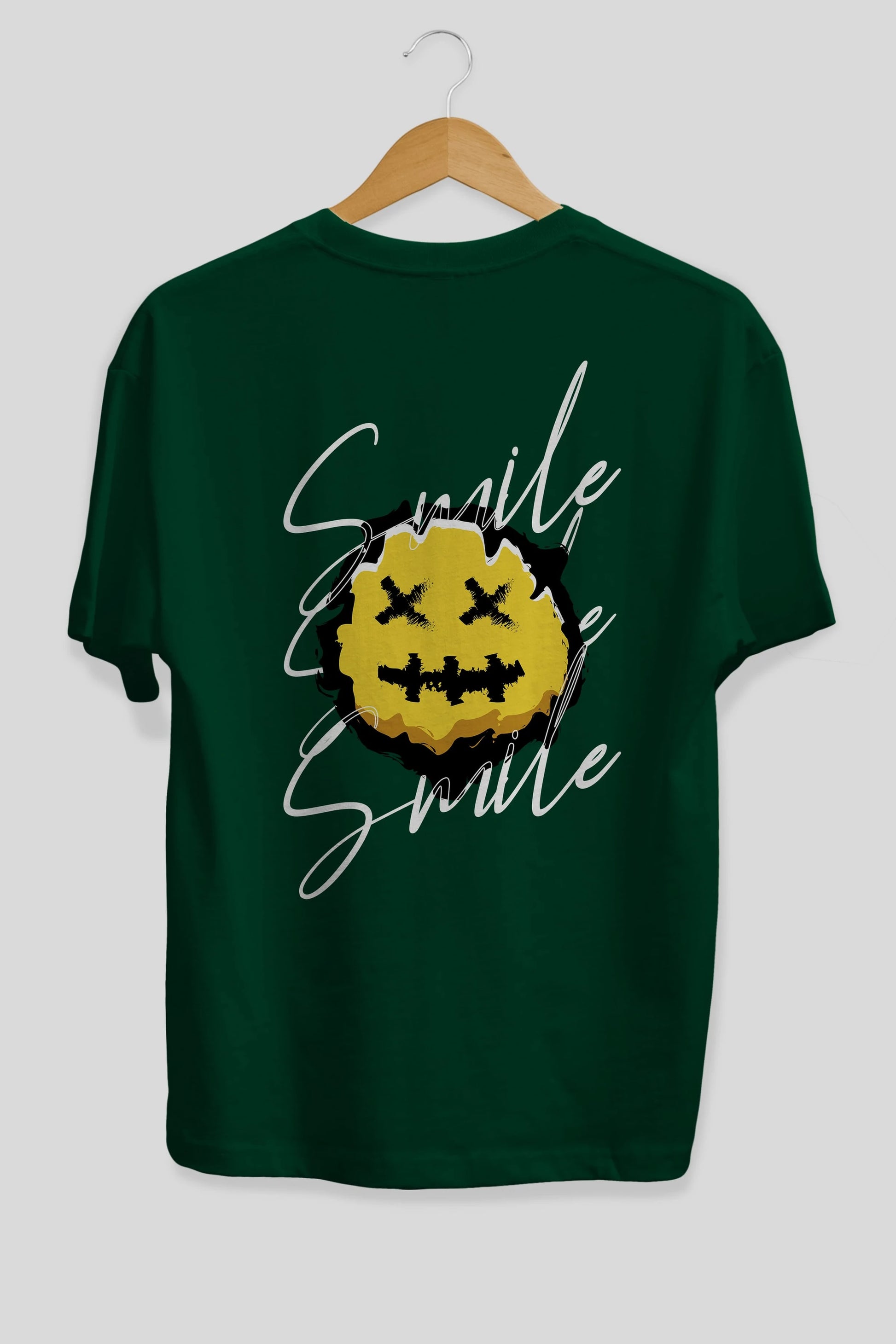 Smile Emoji Arka Baskılı Oversize t-shirt Erkek Kadın Unisex